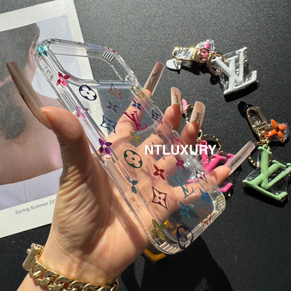 Transparente Handyhülle „Schleierkraut Liebe“ mit Anhänger