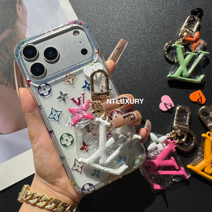 Transparente Handyhülle „Schleierkraut Liebe“ mit Anhänger