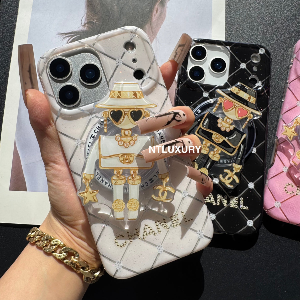 Jolie coque de téléphone Magsafe CC Lady avec support