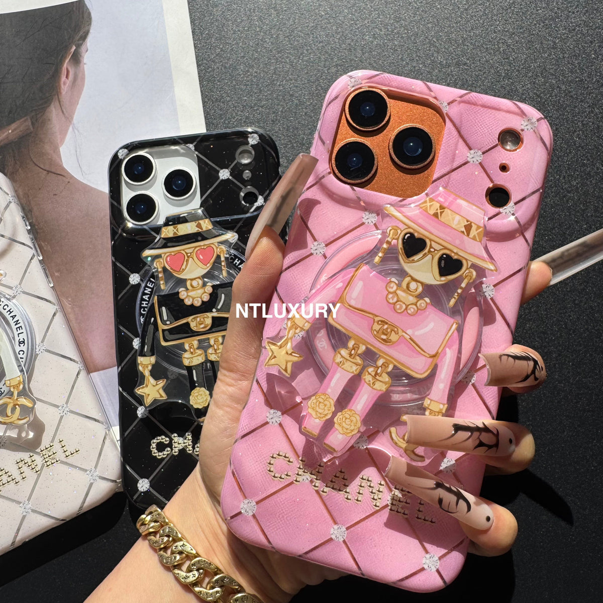 Jolie coque de téléphone Magsafe CC Lady avec support