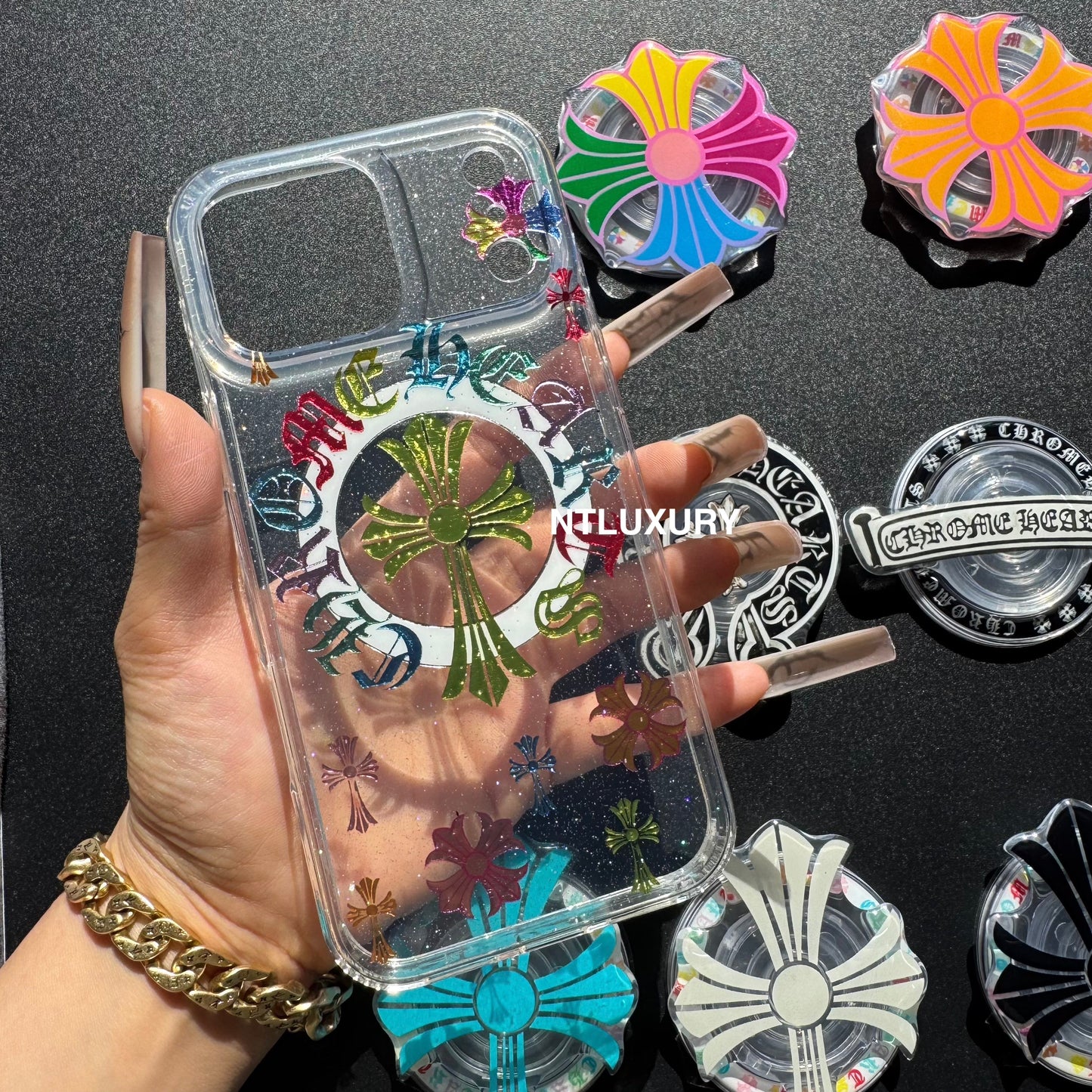 Colorful Cross Chrome Magsafe Phone Case