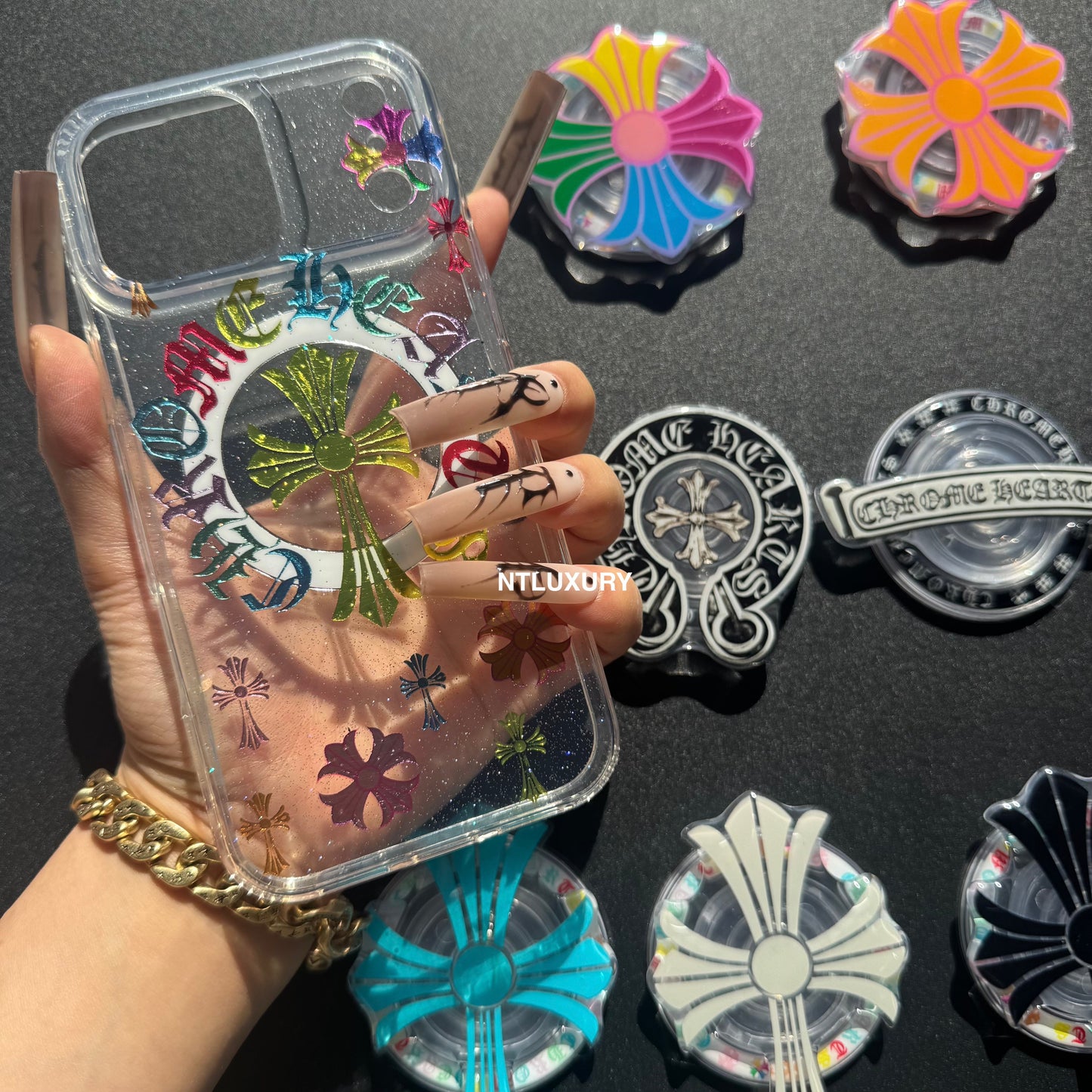 Colorful Cross Chrome Magsafe Phone Case