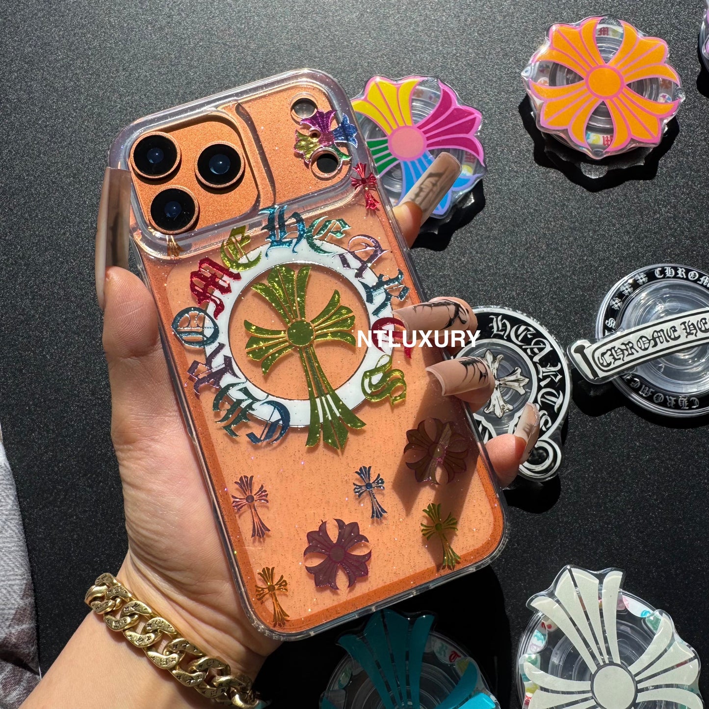 Colorful Cross Chrome Magsafe Phone Case