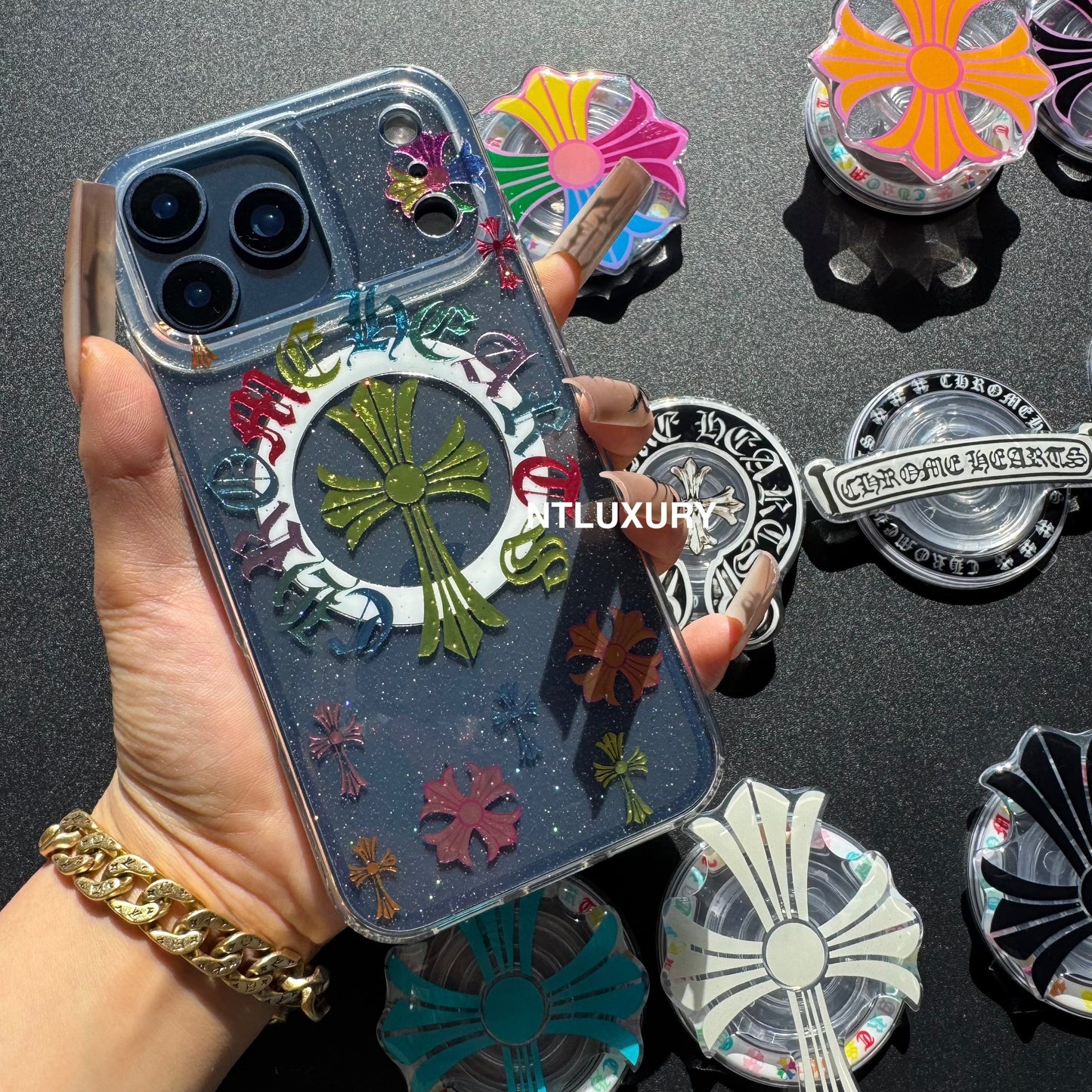 Colorful Cross Chrome Magsafe Phone Case