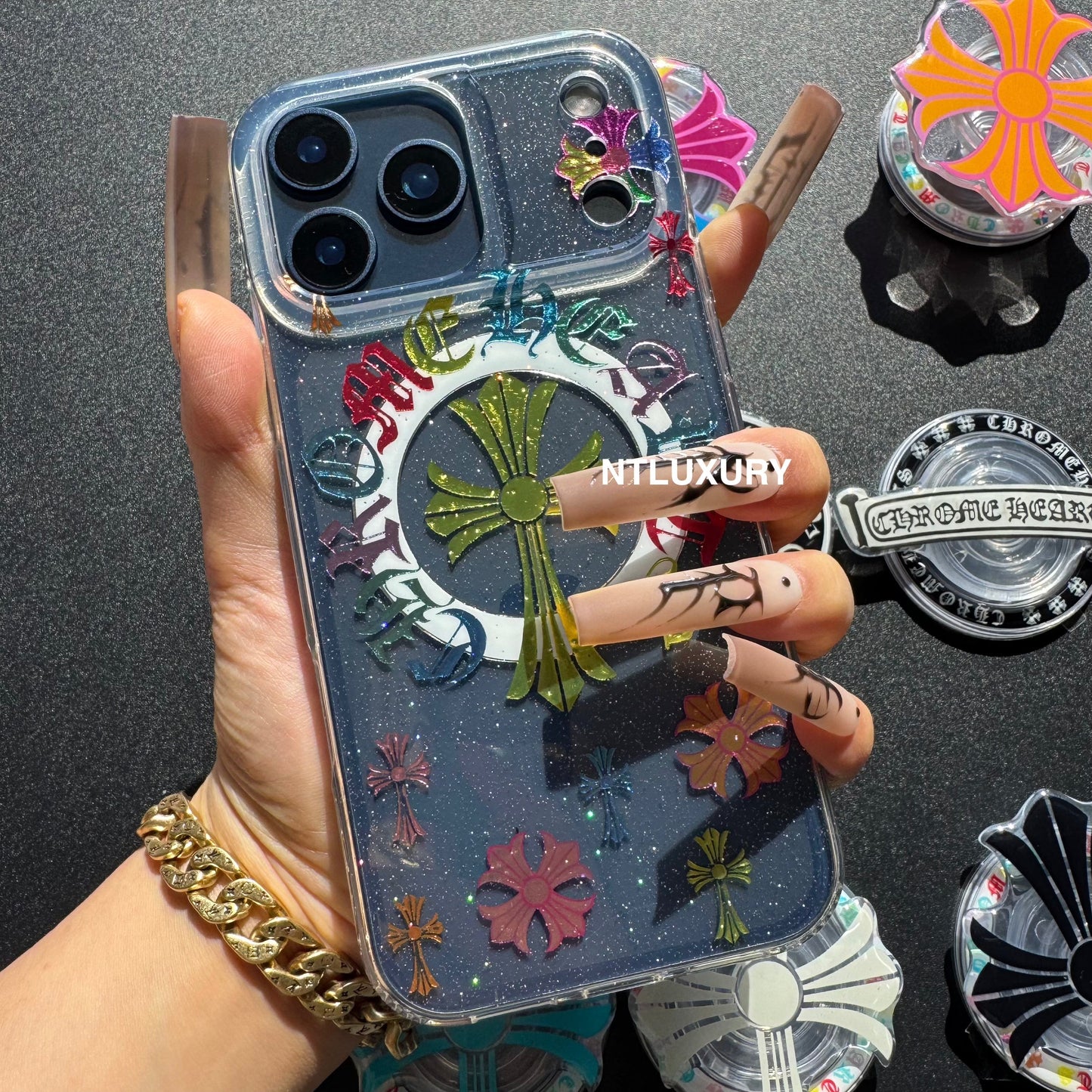 Colorful Cross Chrome Magsafe Phone Case