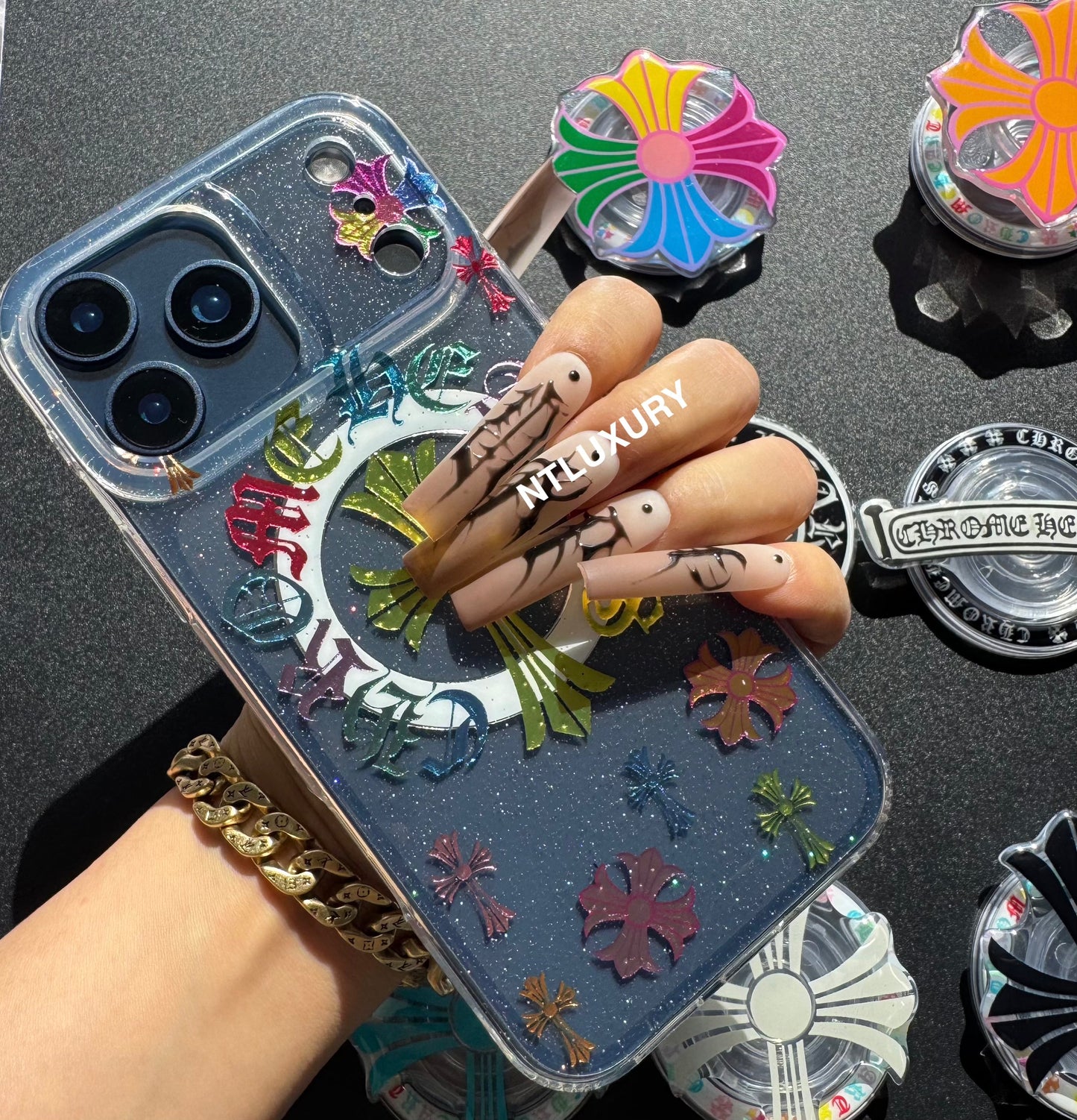 Colorful Cross Chrome Magsafe Phone Case