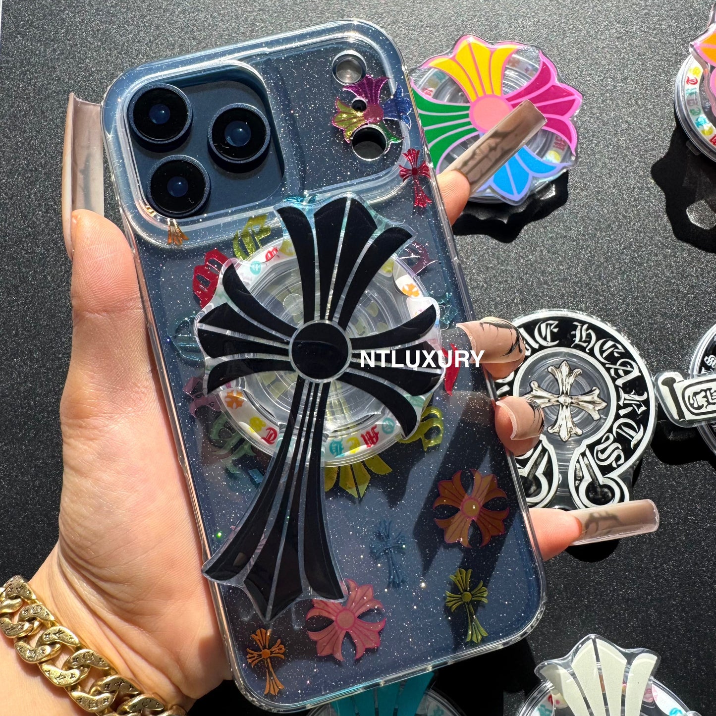 Colorful Cross Chrome Magsafe Phone Case