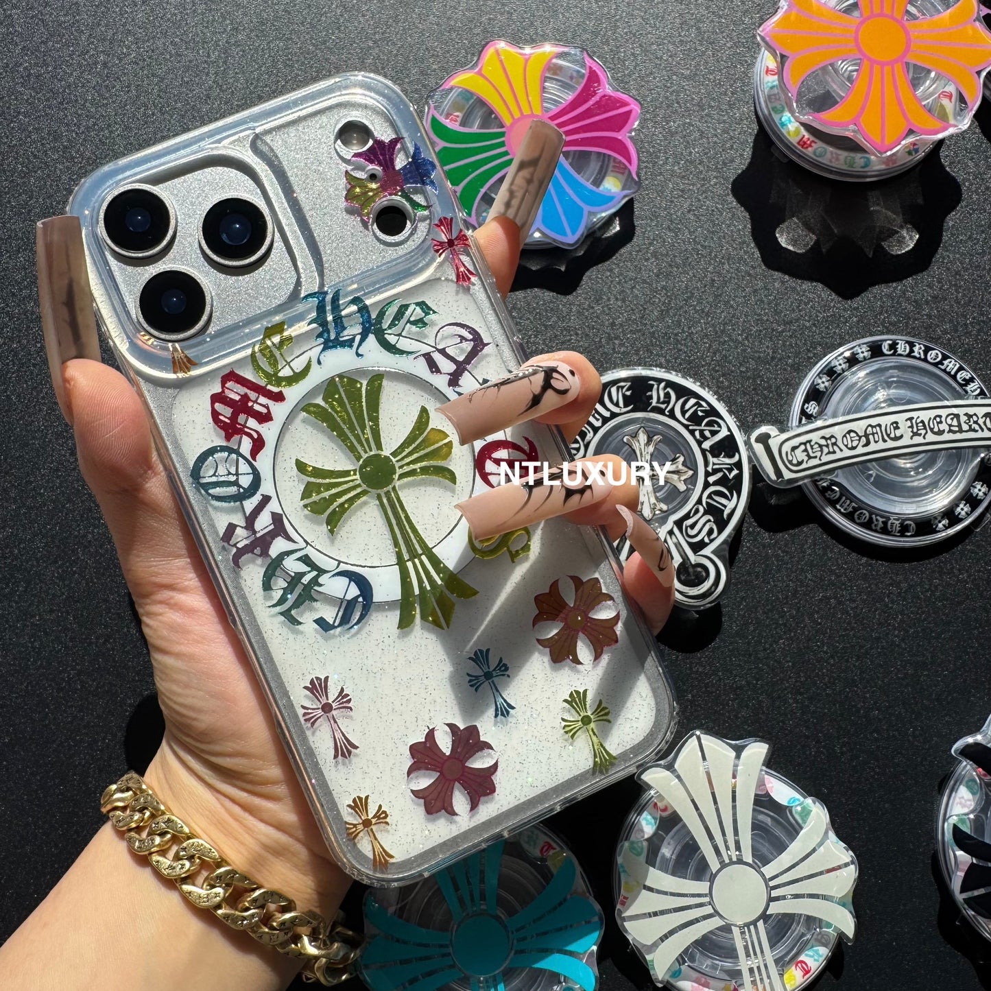 Colorful Cross Chrome Magsafe Phone Case