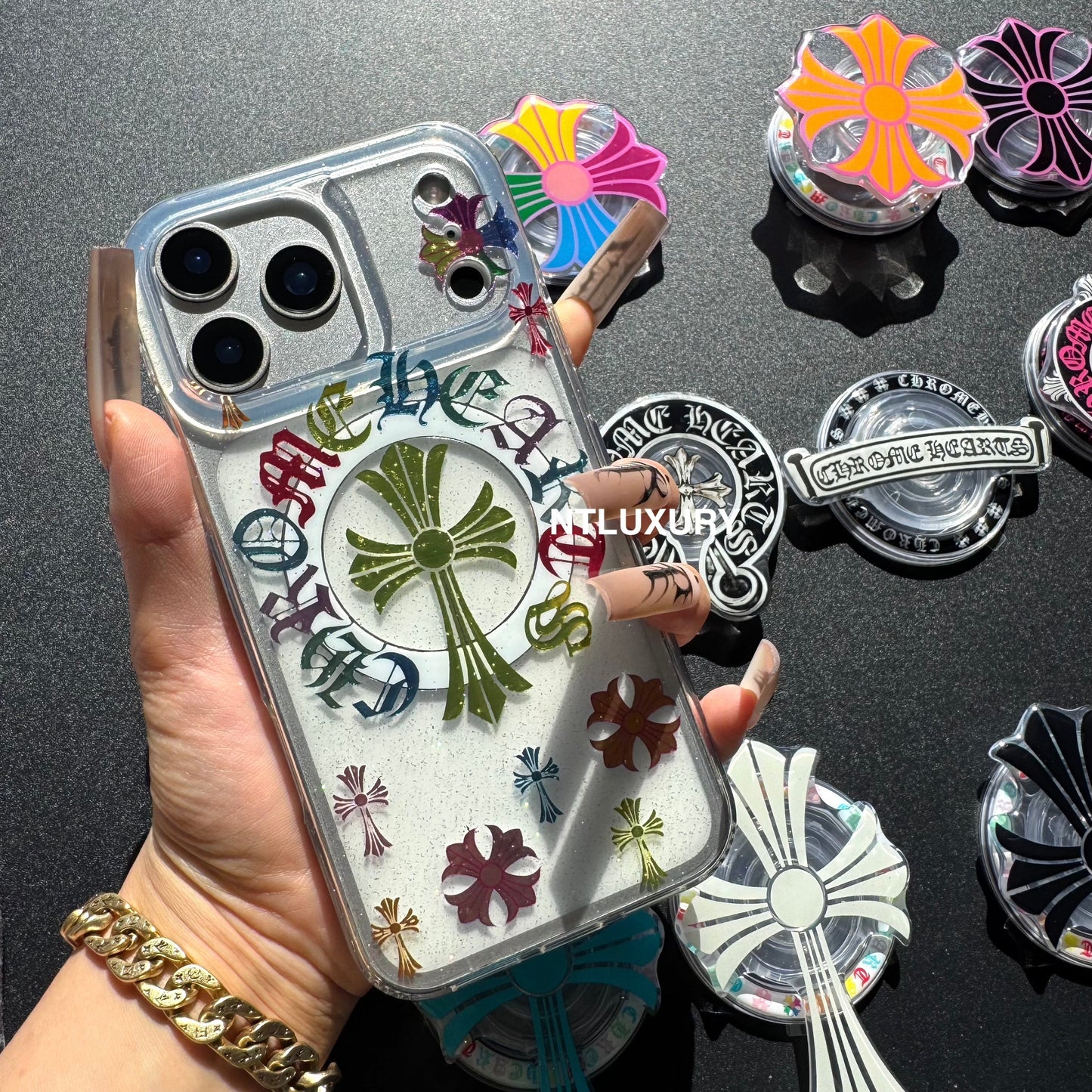 Colorful Cross Chrome Magsafe Phone Case