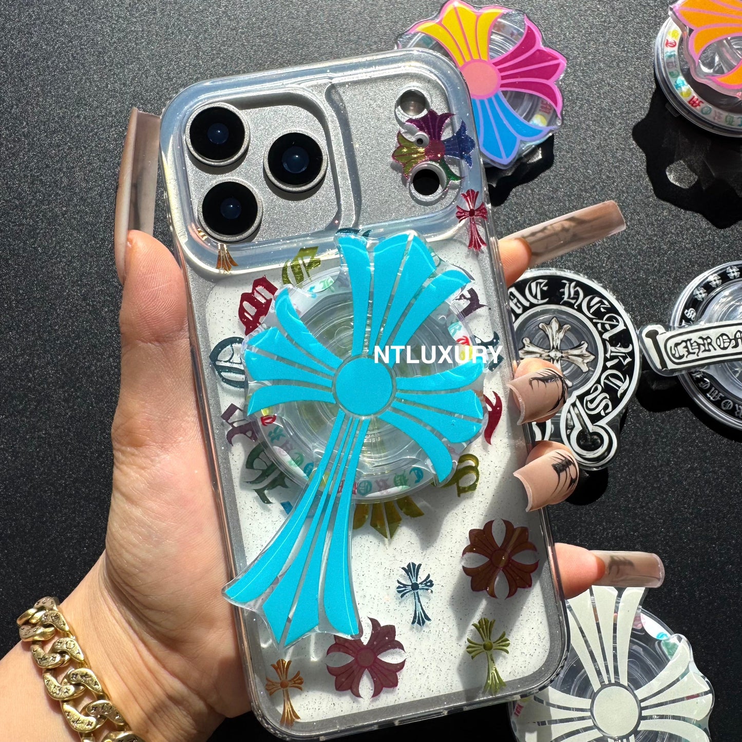 Colorful Cross Chrome Magsafe Phone Case