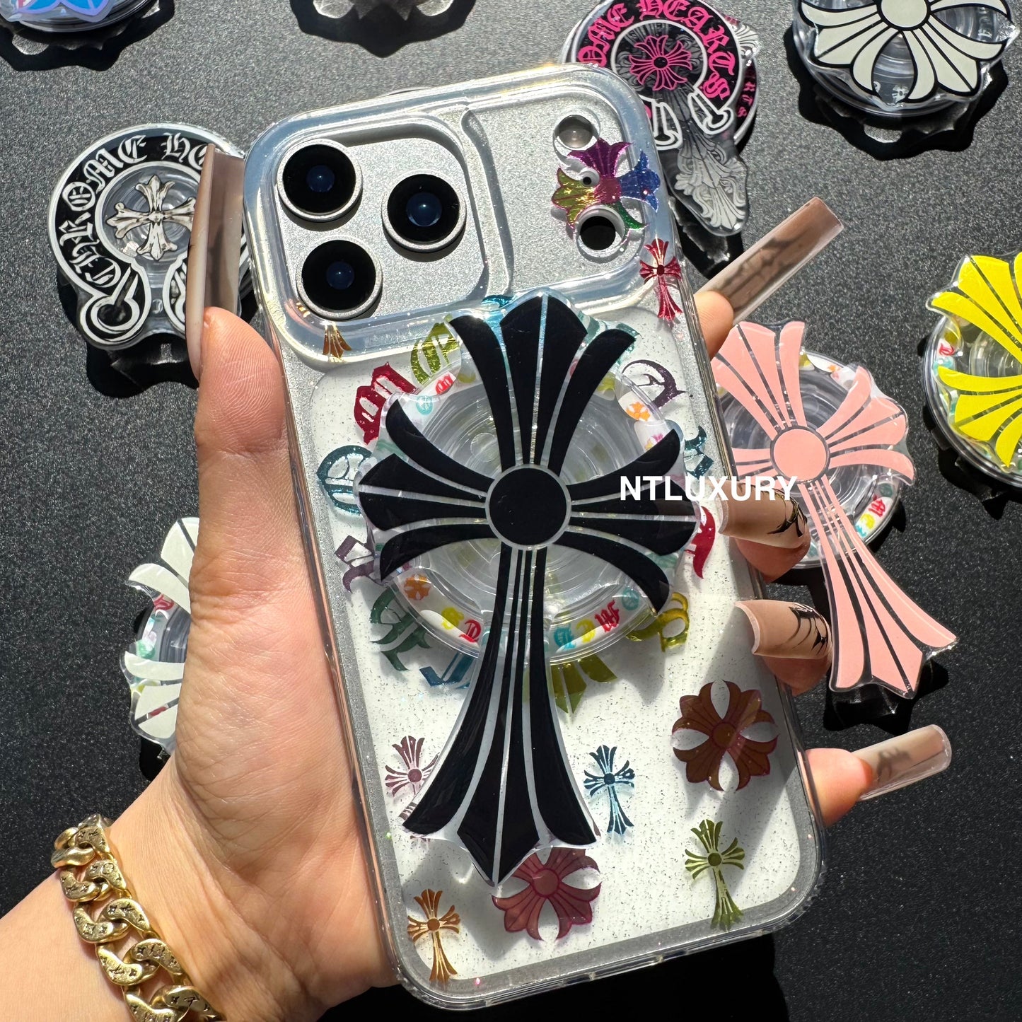 Colorful Cross Chrome Magsafe Phone Case