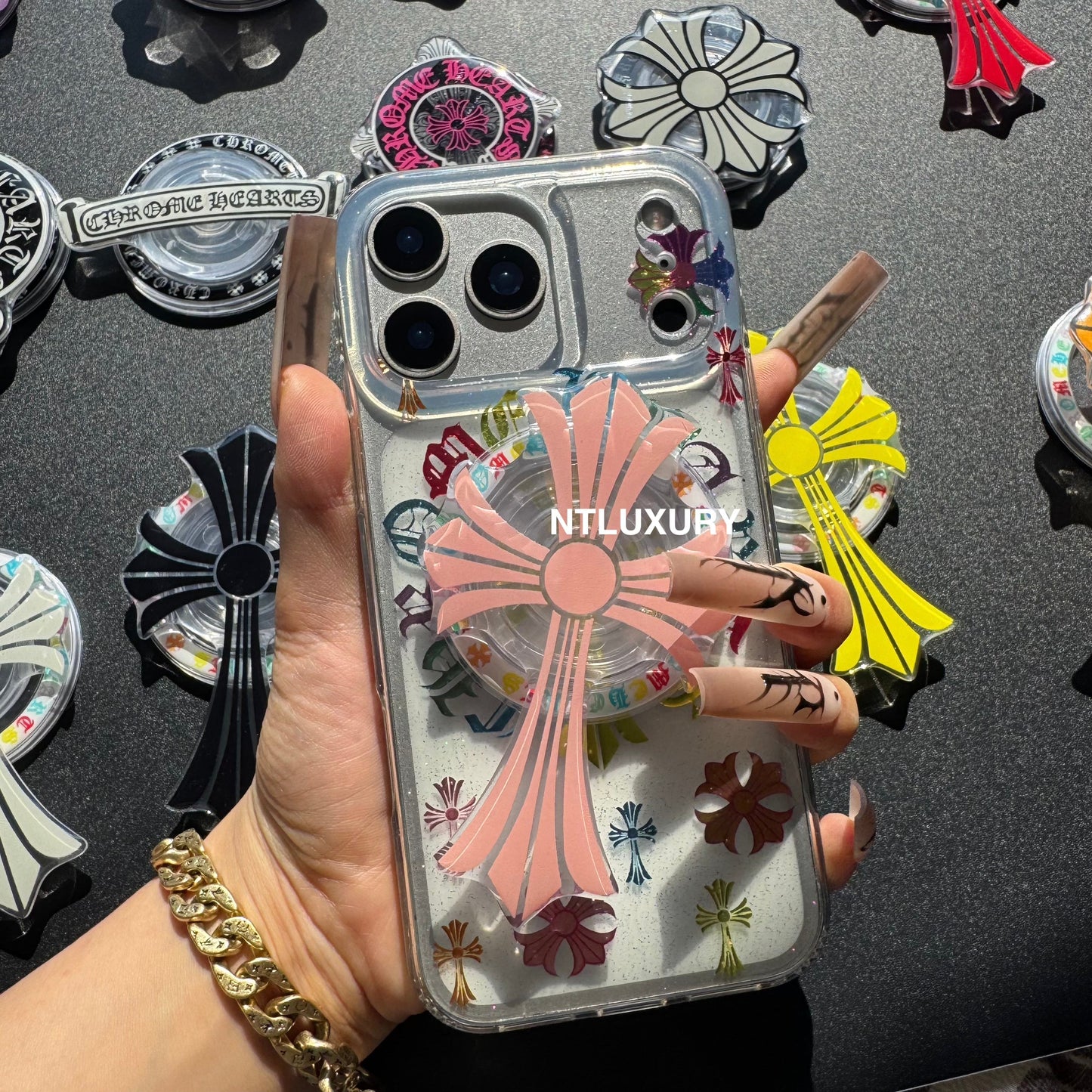 Colorful Cross Chrome Magsafe Phone Case