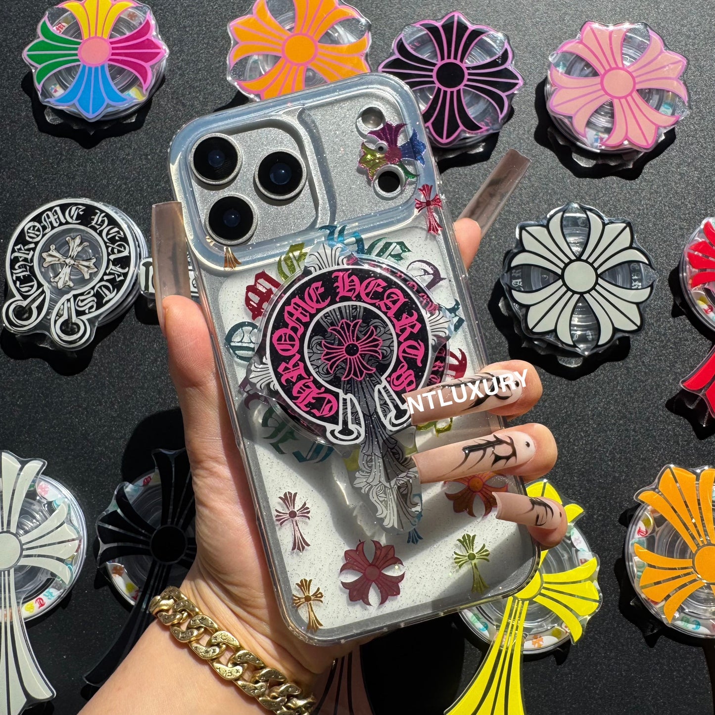 Colorful Cross Chrome Magsafe Phone Case