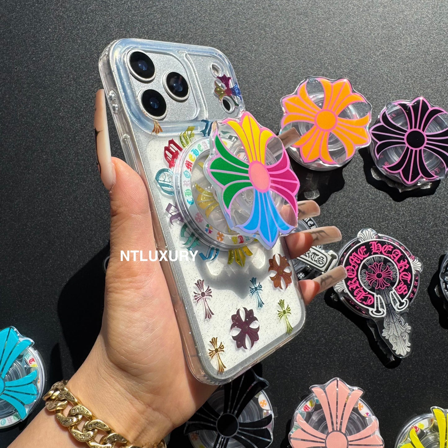 Colorful Cross Chrome Magsafe Phone Case