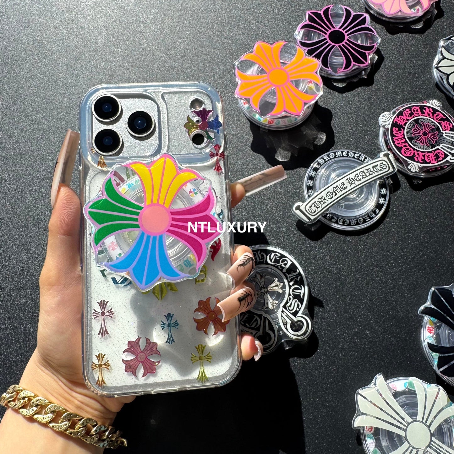 Colorful Cross Chrome Magsafe Phone Case