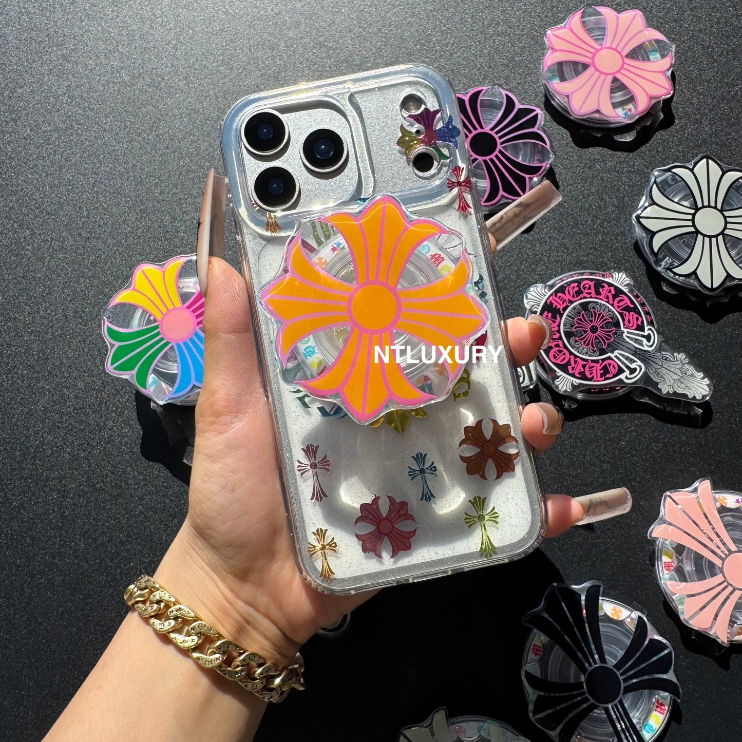 Colorful Cross Chrome Magsafe Phone Case