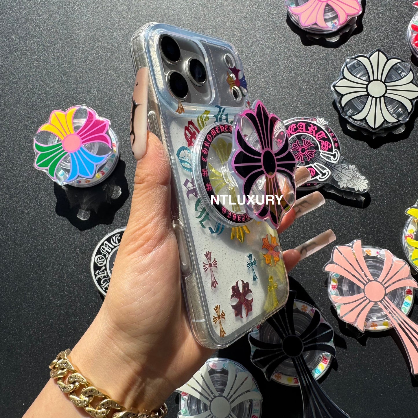 Colorful Cross Chrome Magsafe Phone Case