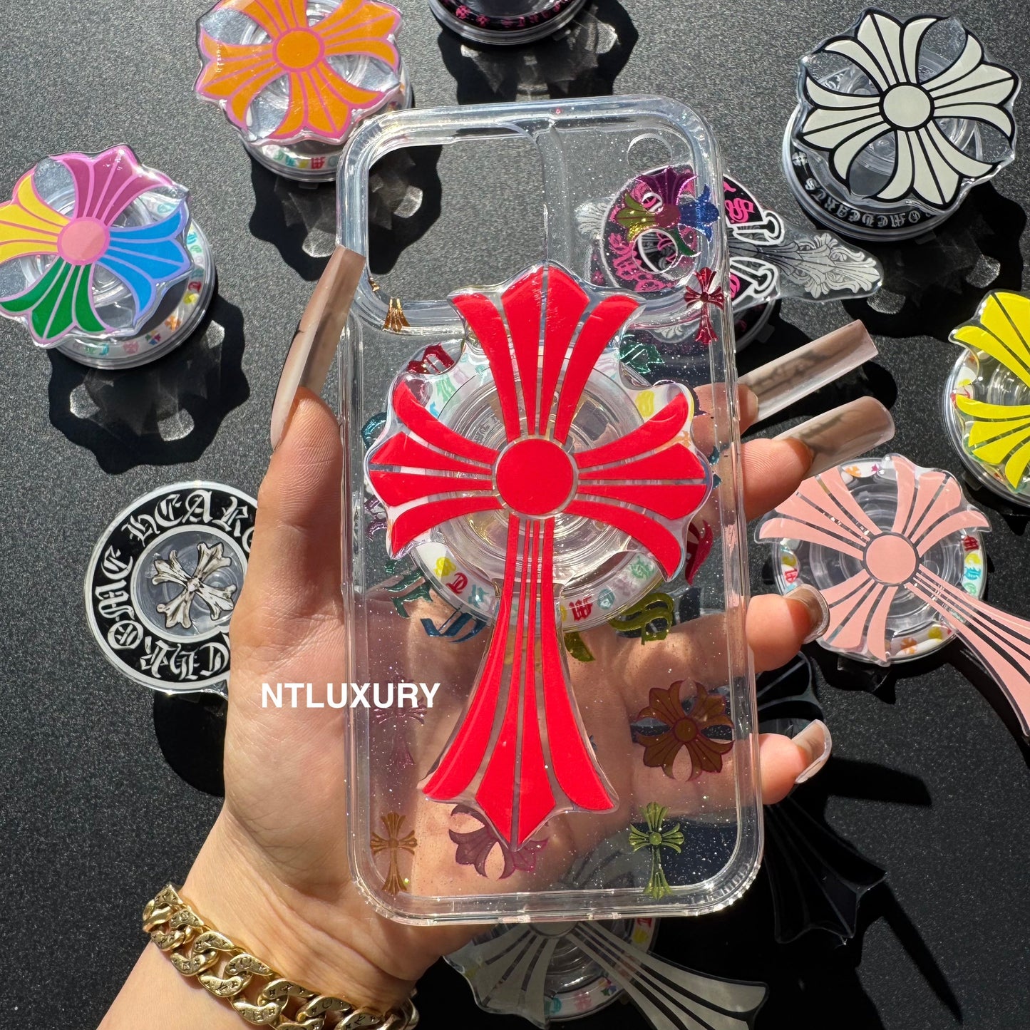 Colorful Cross Chrome Magsafe Phone Case