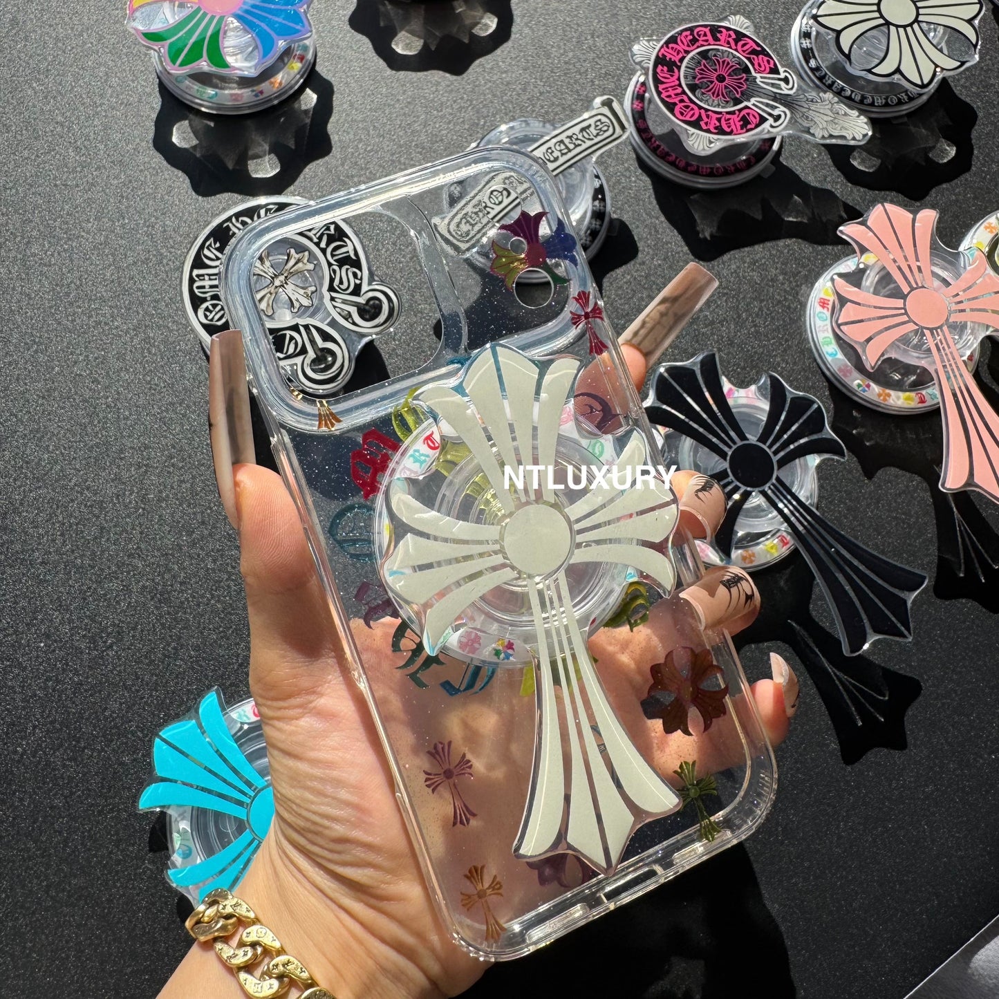Colorful Cross Chrome Magsafe Phone Case