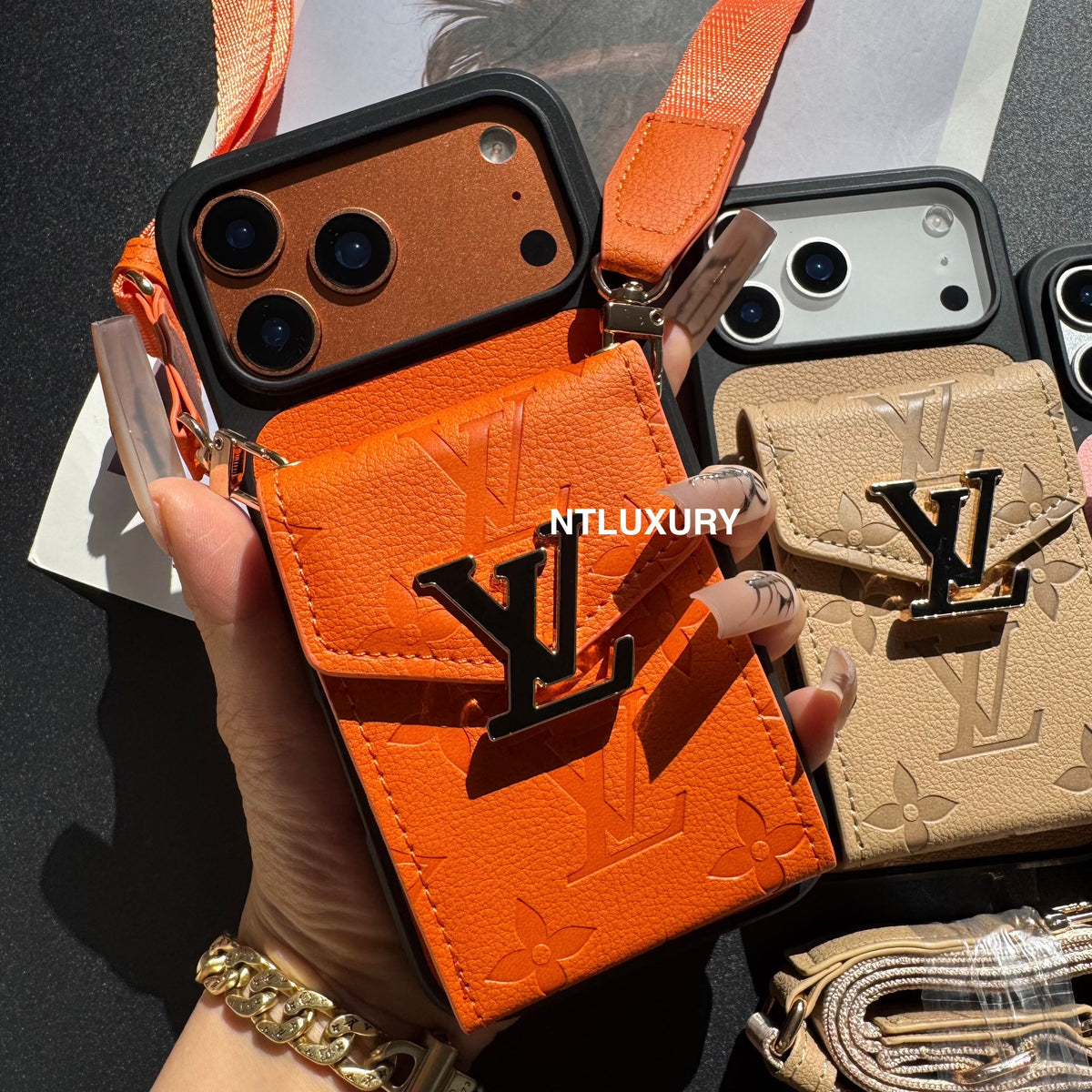 Colorful Artist Phone Case with Card Pocket & Strap