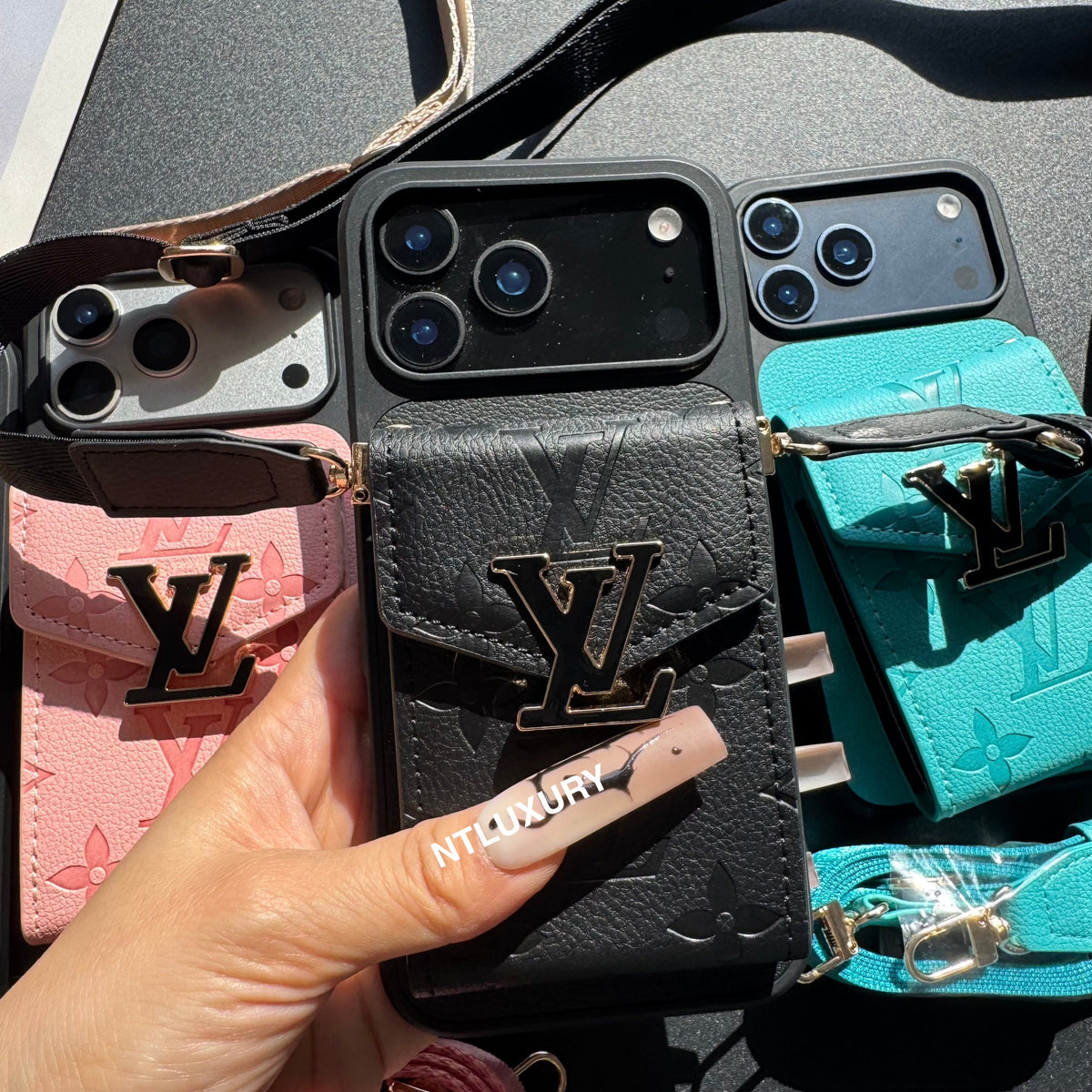 Colorful Artist Phone Case with Card Pocket & Strap