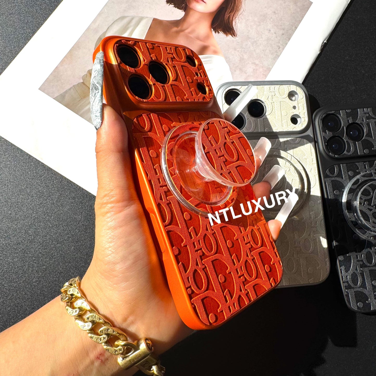 Orange Juice Denim Dove Phone Case with Magsafe Holder