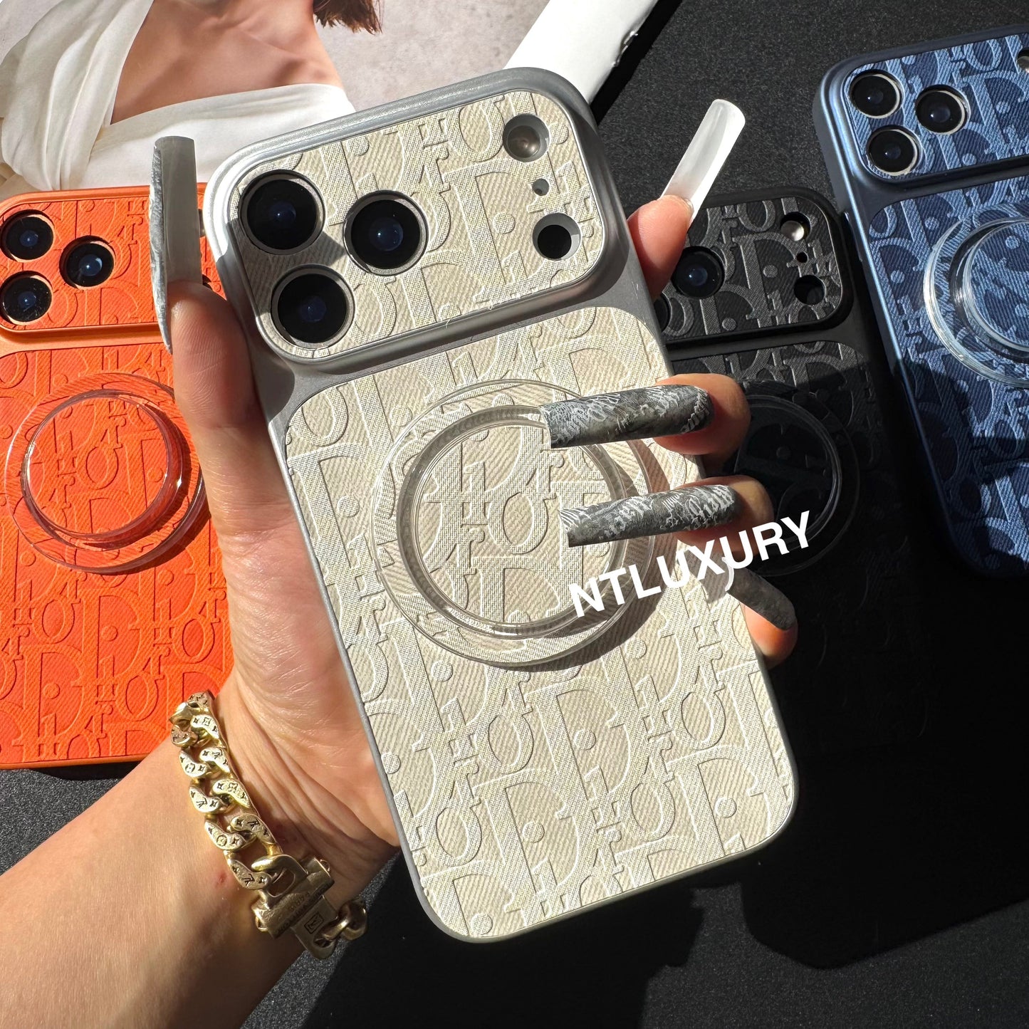Orange Juice Denim Dove Phone Case with Magsafe Holder