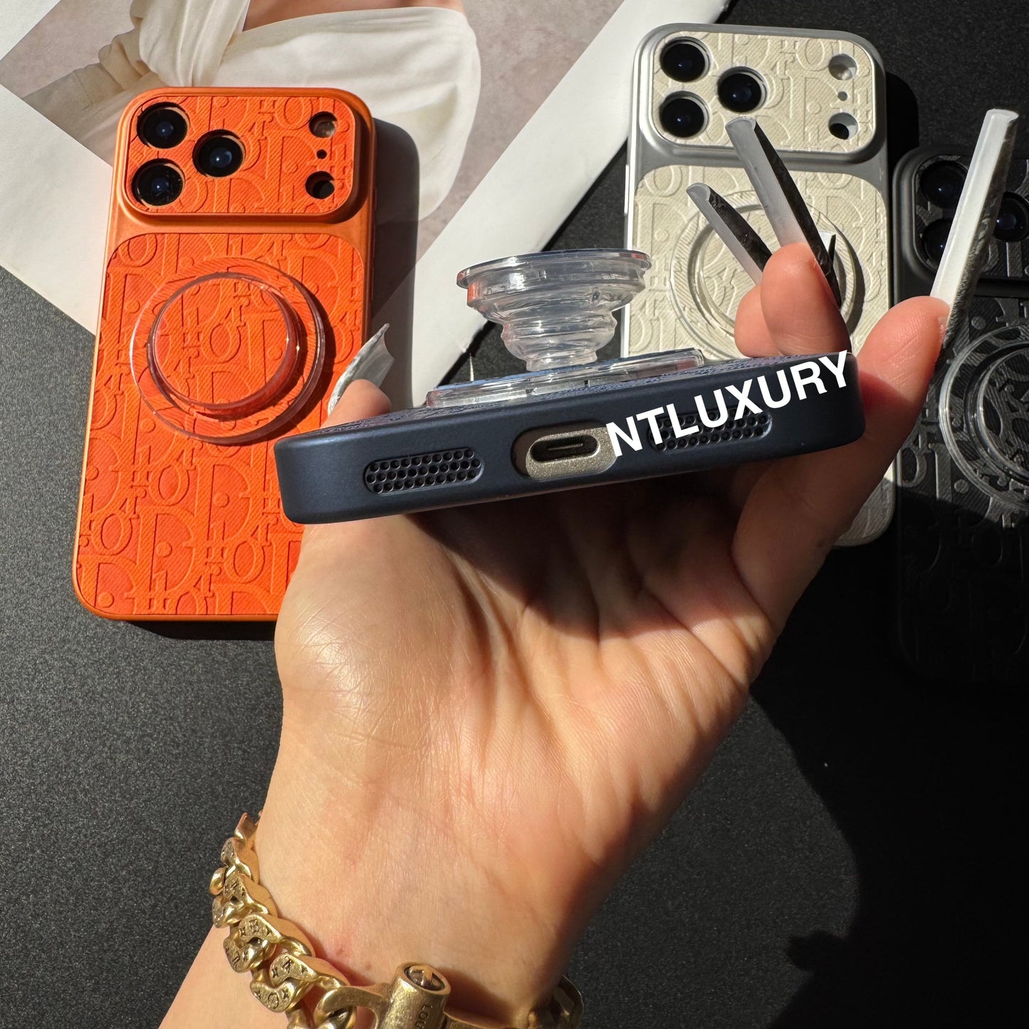 Orange Juice Denim Dove Phone Case with Magsafe Holder