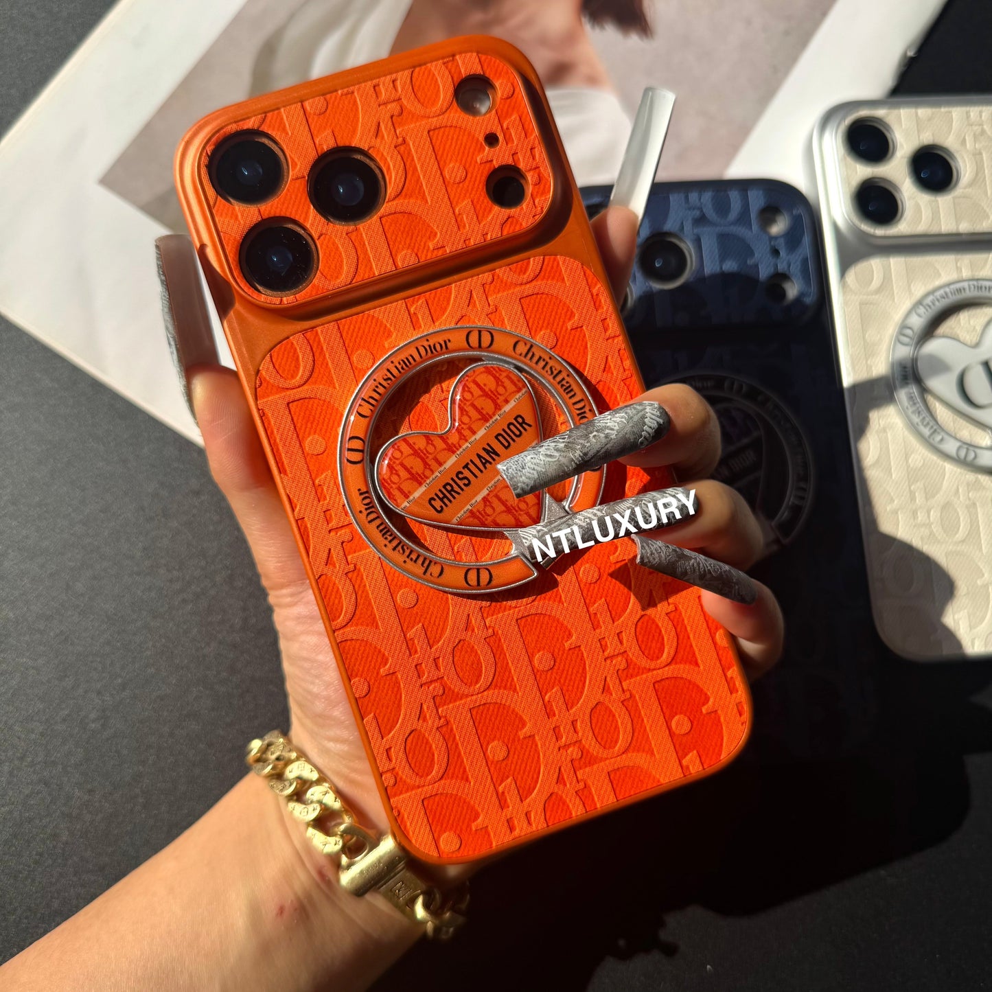 Orange Juice Denim Dove Phone Case with New Magsafe Holder