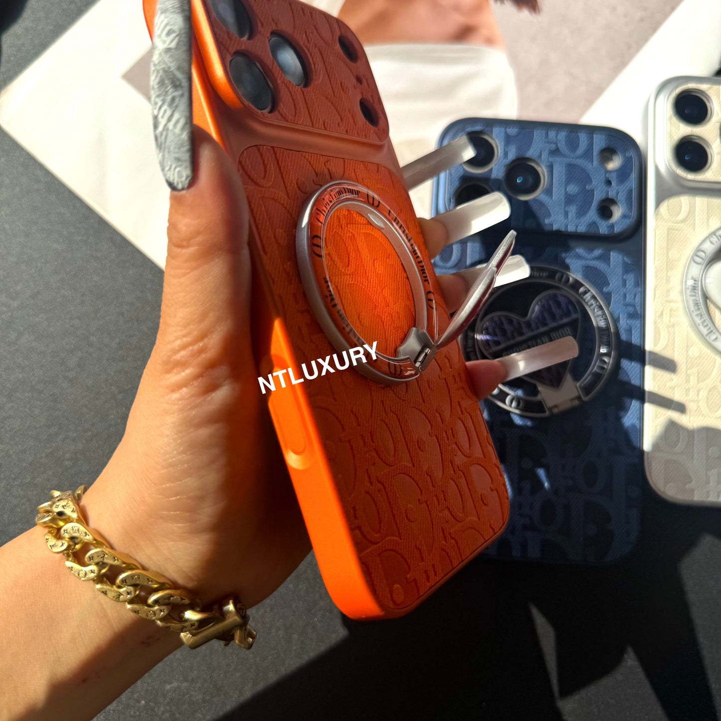 Orange Juice Denim Dove Phone Case with New Magsafe Holder