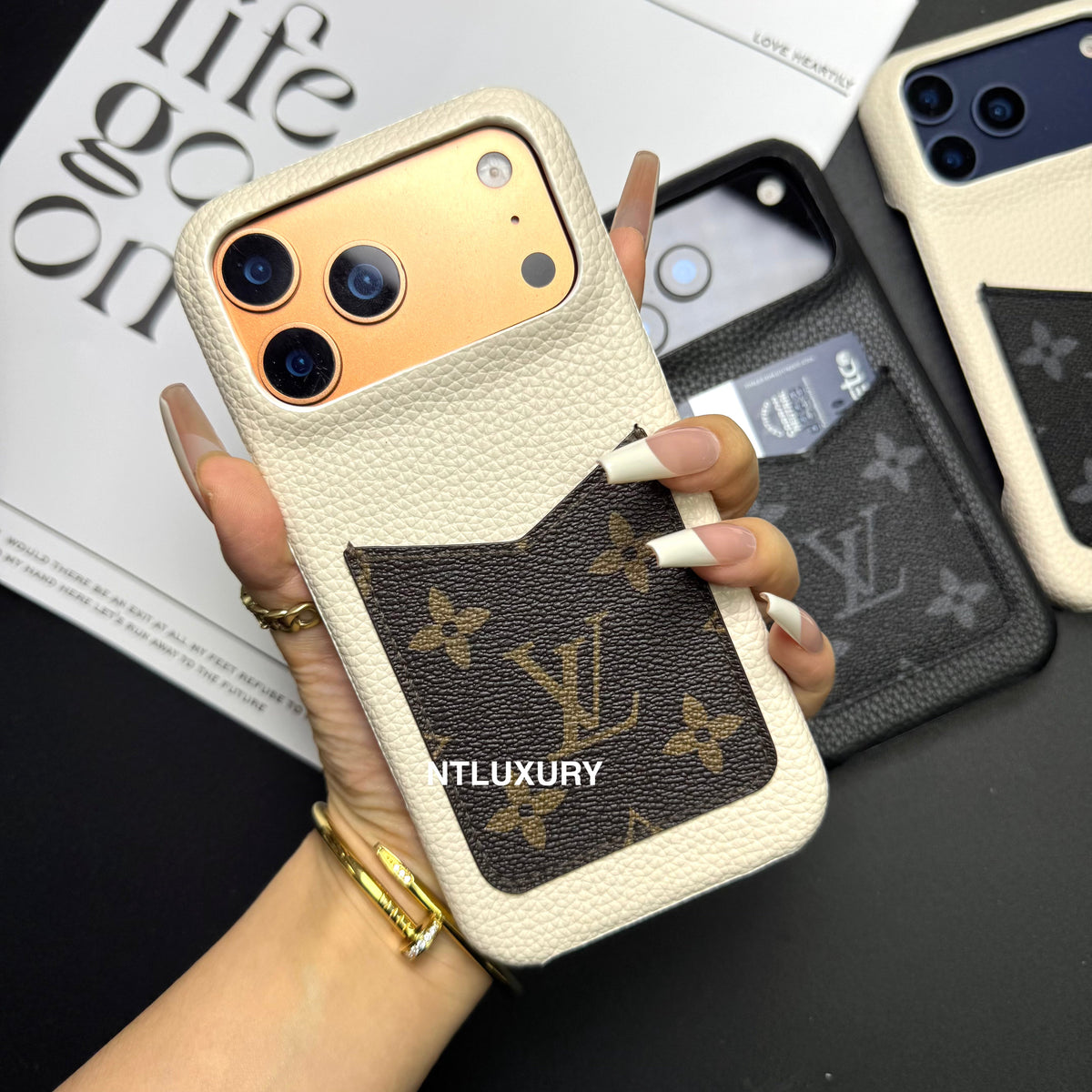 Chic Girl Floral Phone Case With Card Pocket