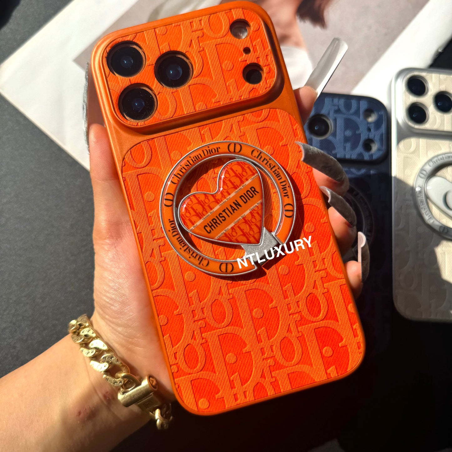 Orange Juice Denim Dove Phone Case with New Magsafe Holder