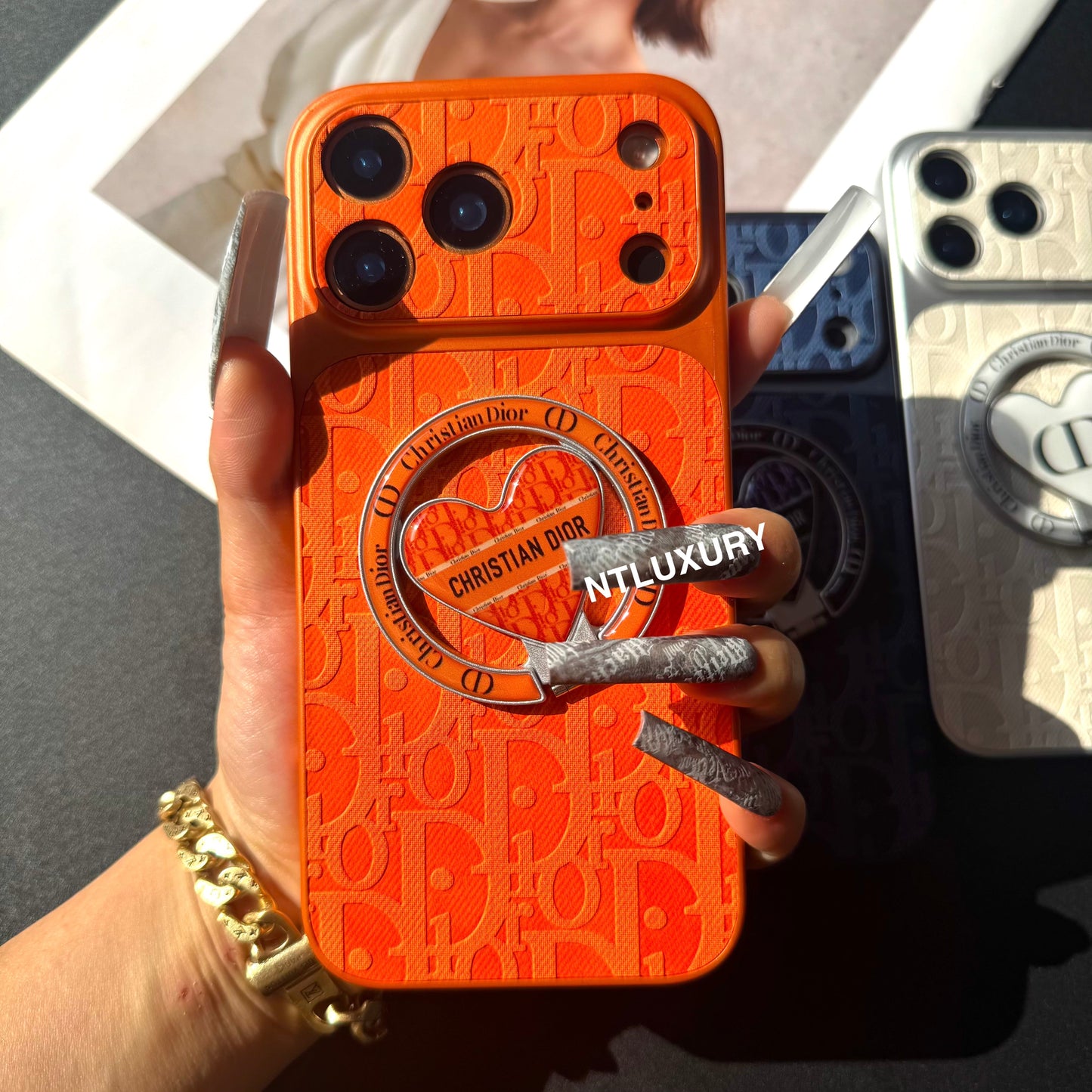 Orange Juice Denim Dove Phone Case with New Magsafe Holder