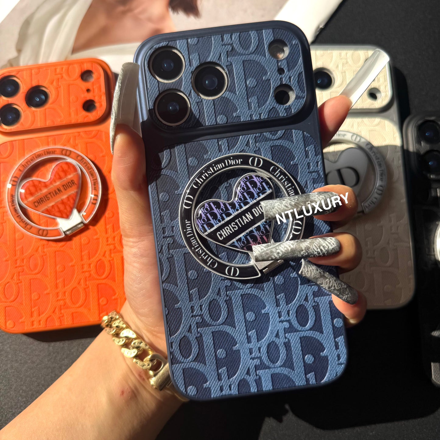 Orange Juice Denim Dove Phone Case with New Magsafe Holder