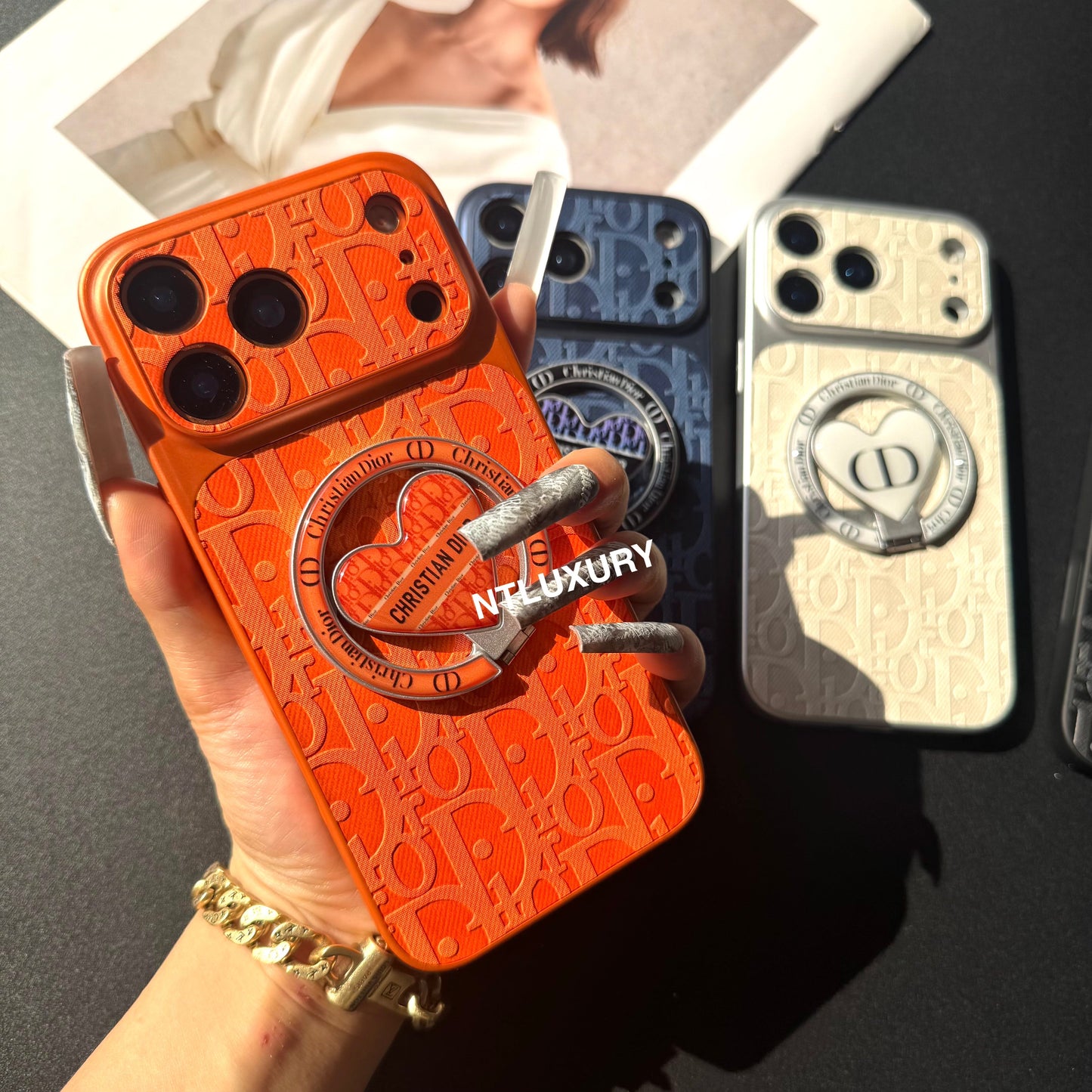 Orange Juice Denim Dove Phone Case with New Magsafe Holder