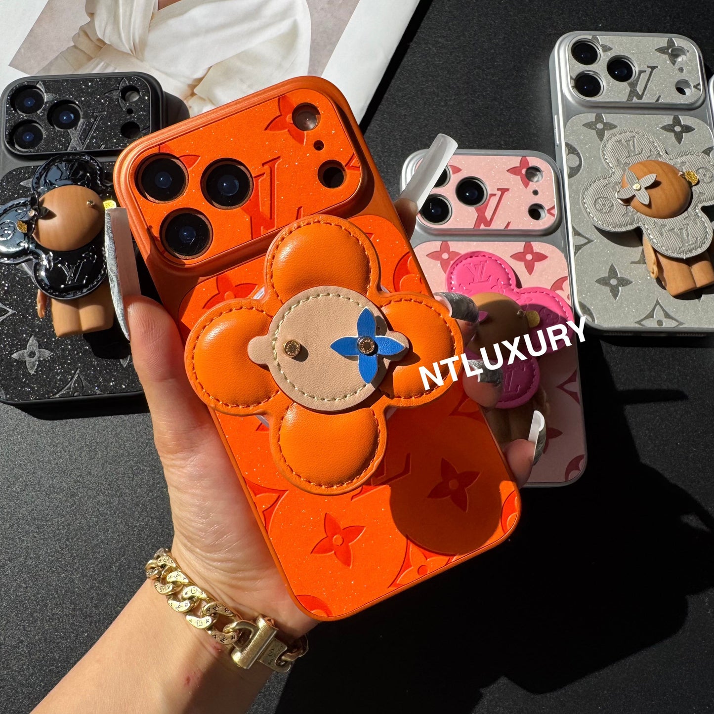 Orange Juice Denim Love Phone Case with Magsafe Holder (Wood Doll)