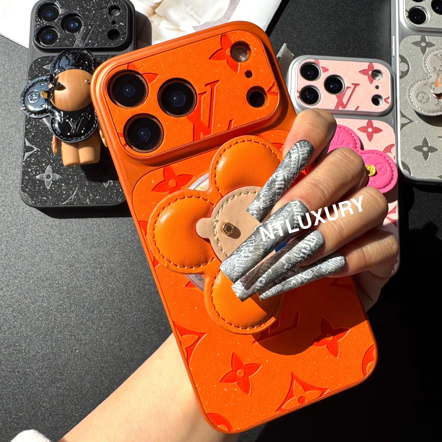 Orange Juice Denim Love Phone Case with Magsafe Holder (Wood Doll)