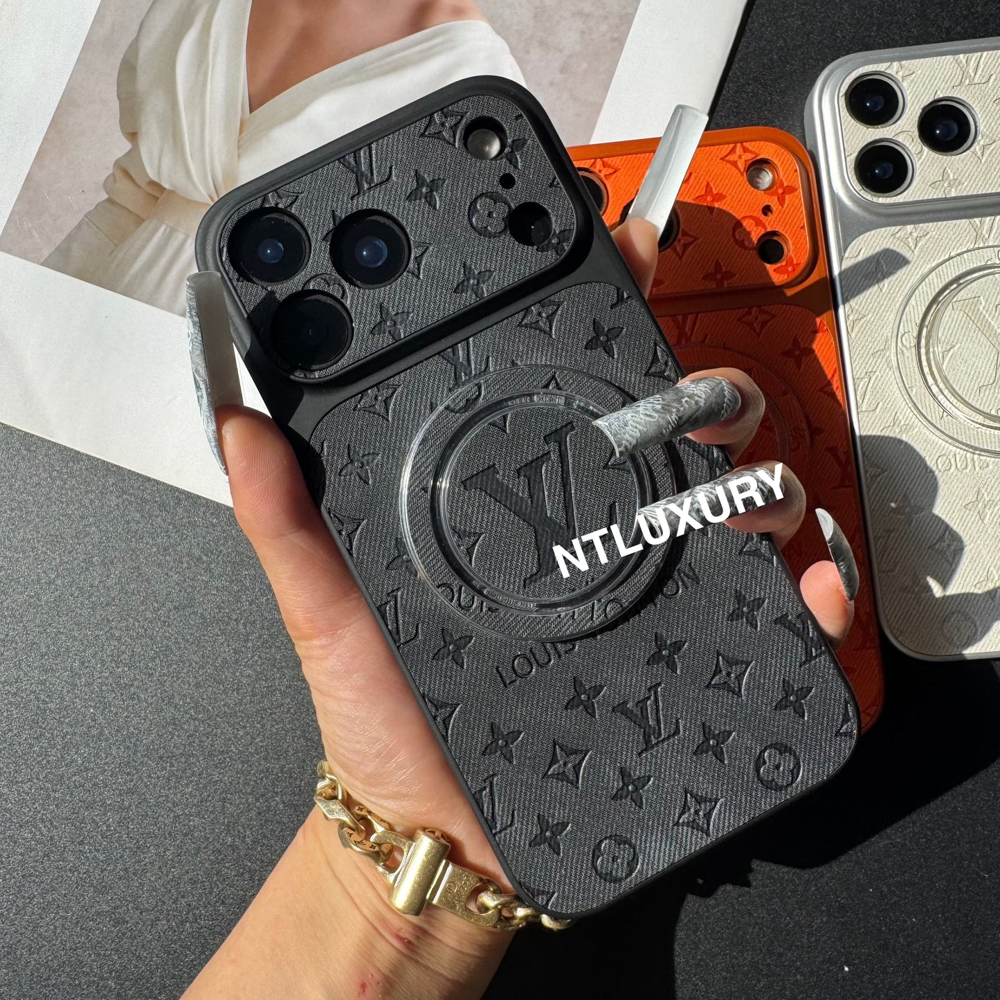Orange Juice Denim Love Phone Case with Magsafe Holder