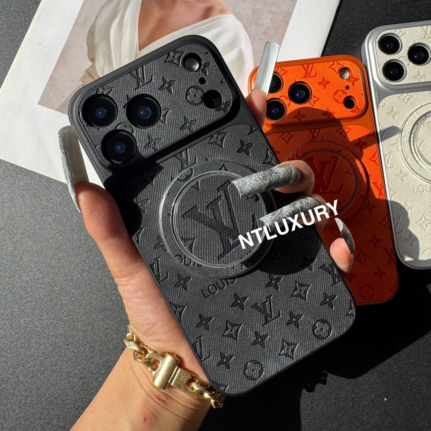 Orange Juice Denim Love Phone Case with Magsafe Holder