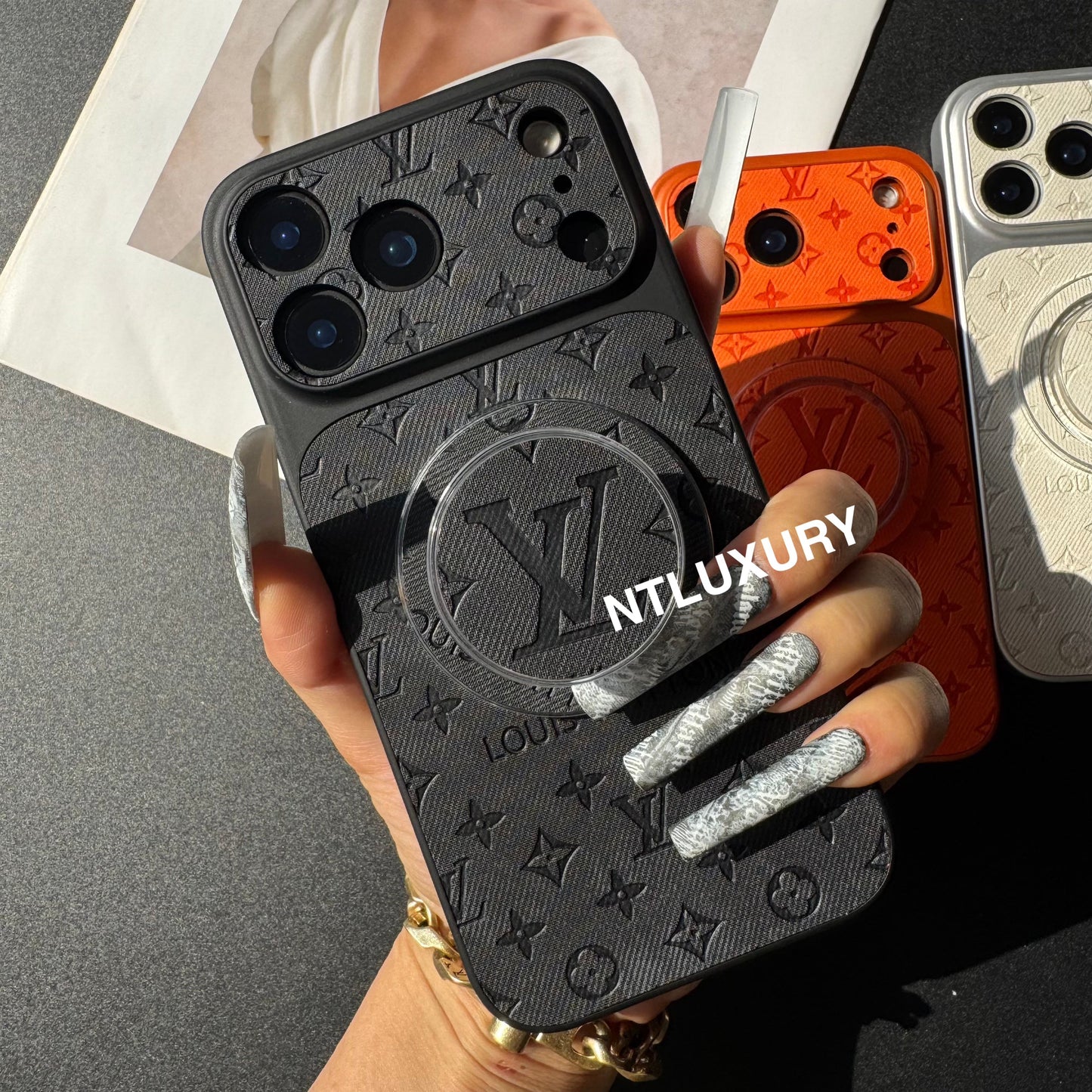 Orange Juice Denim Love Phone Case with Magsafe Holder