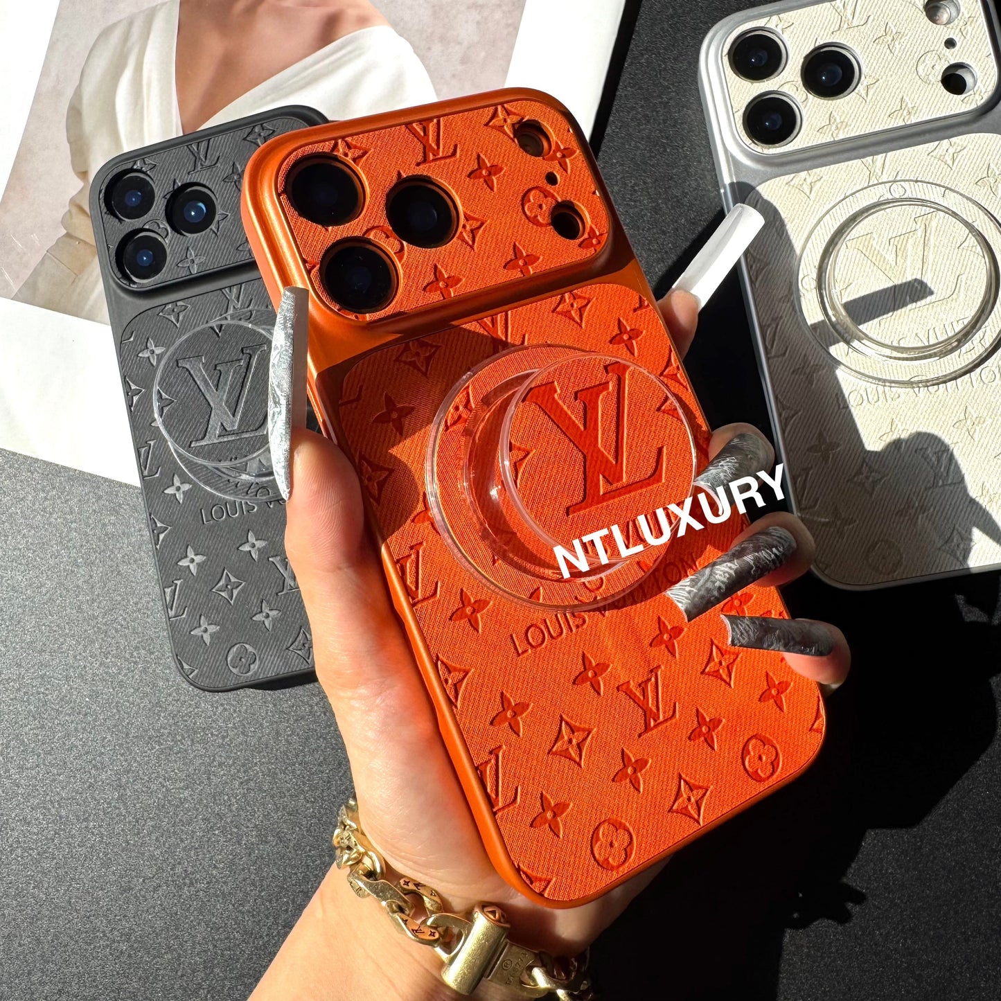 Orange Juice Denim Love Phone Case with Magsafe Holder