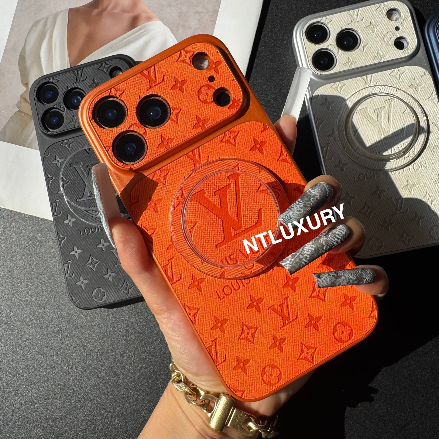 Orange Juice Denim Love Phone Case with Magsafe Holder