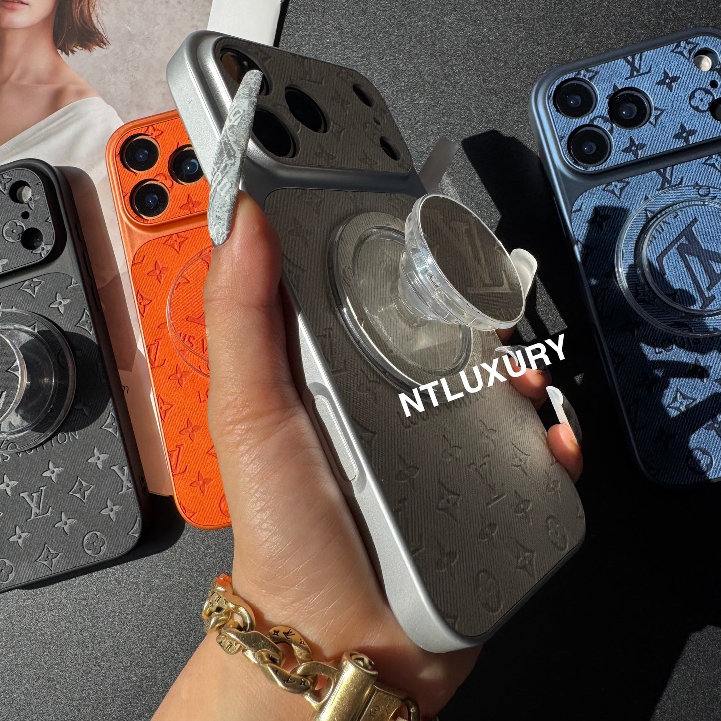 Orange Juice Denim Love Phone Case with Magsafe Holder