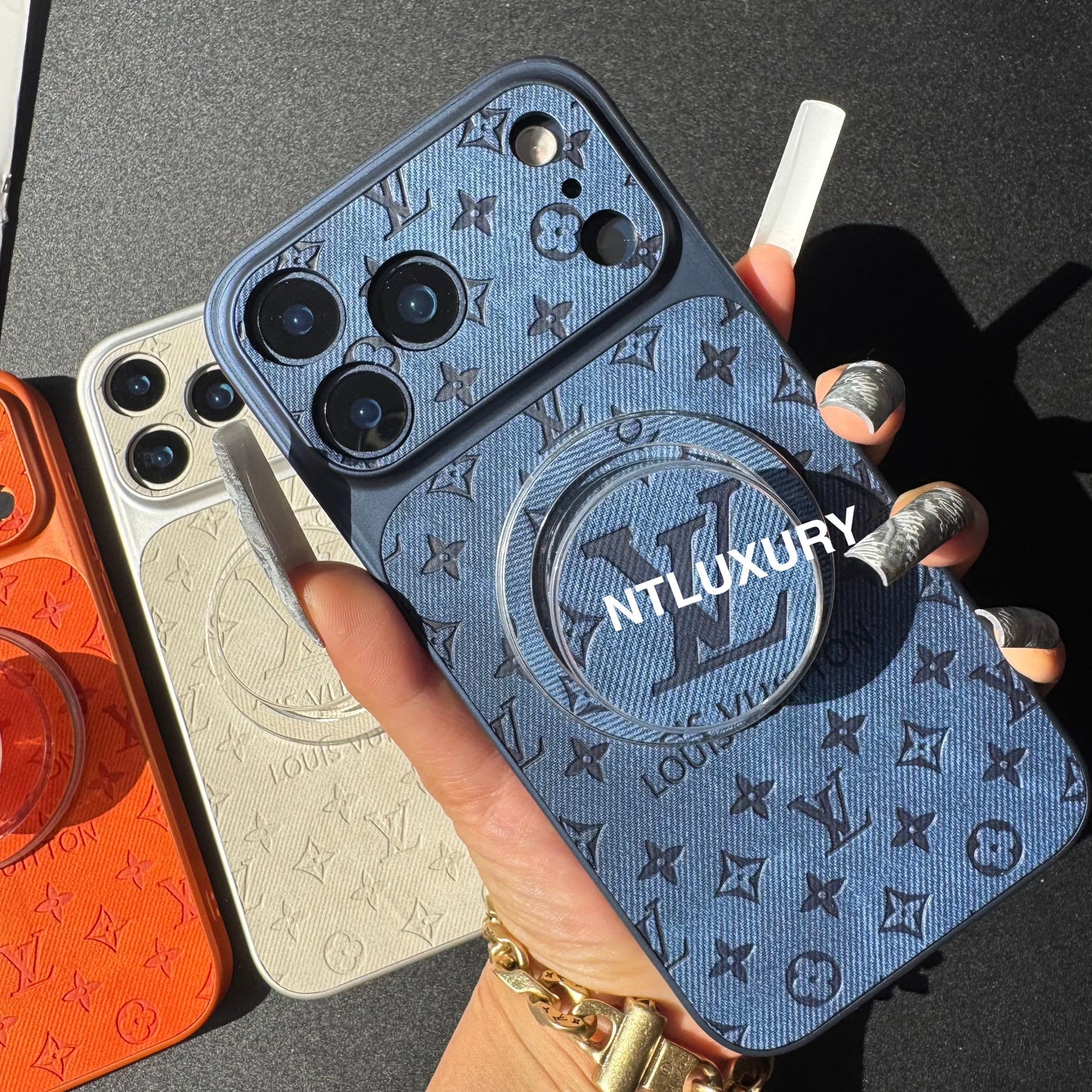Orange Juice Denim Love Phone Case with Magsafe Holder