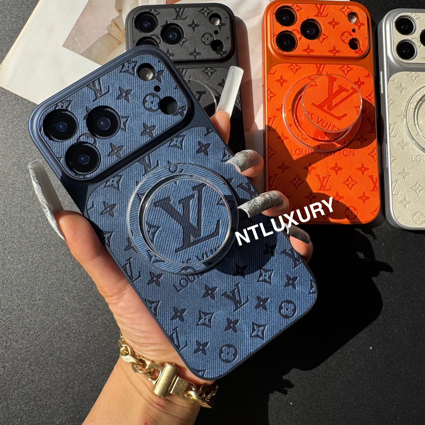 Orange Juice Denim Love Phone Case with Magsafe Holder