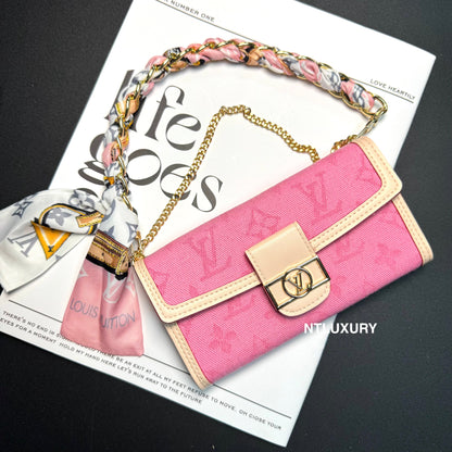 Dophine Girl Wallet Design Phone Case with Scarf Chain (12 Colors)