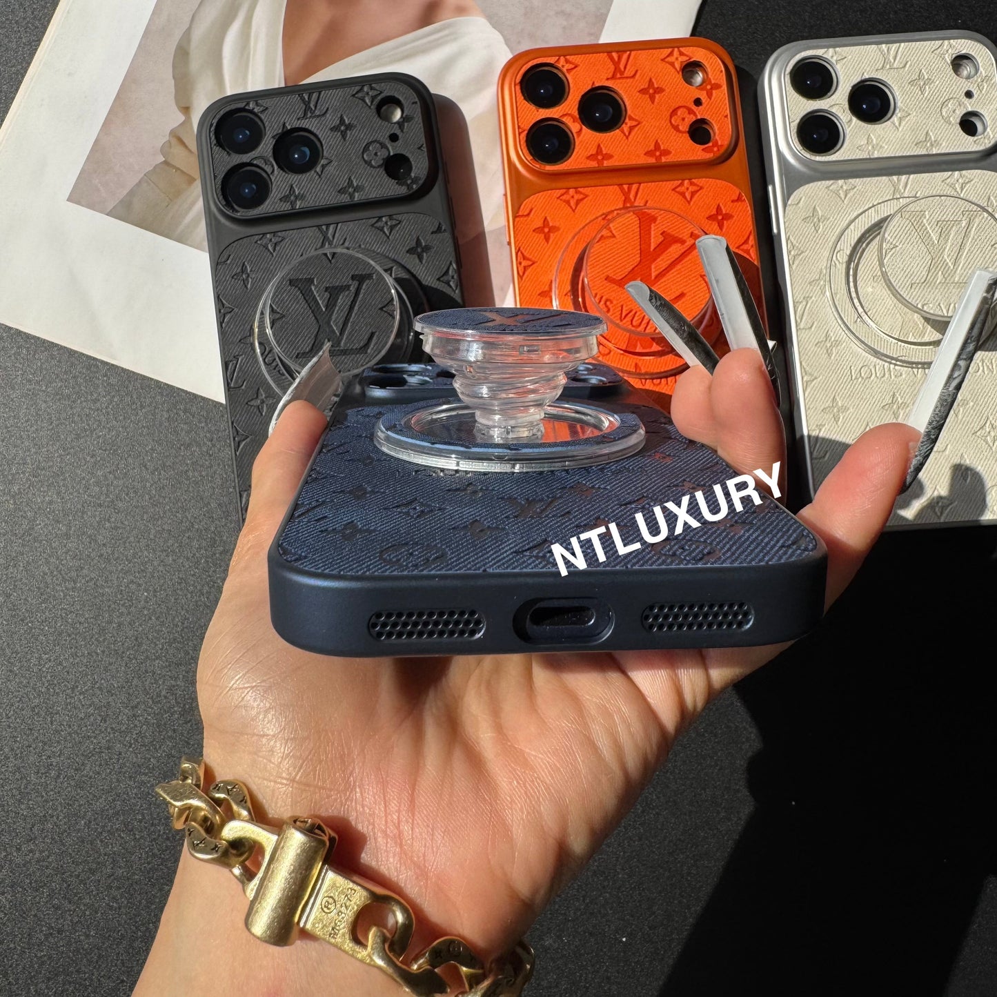 Orange Juice Denim Love Phone Case with Magsafe Holder ( Doll)