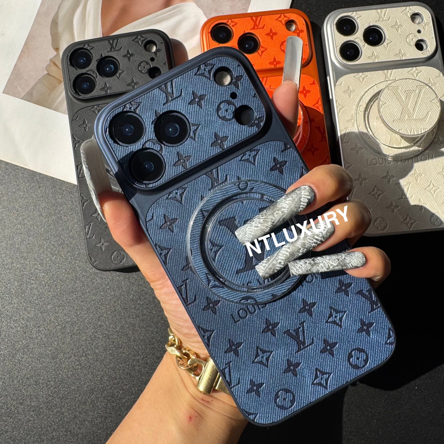 Orange Juice Denim Love Phone Case with Magsafe Holder
