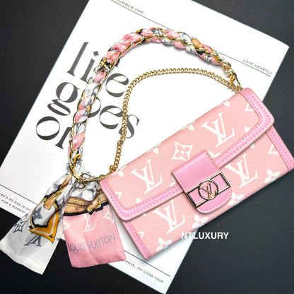 Dophine Girl Wallet Design Phone Case with Scarf Chain (12 Colors)