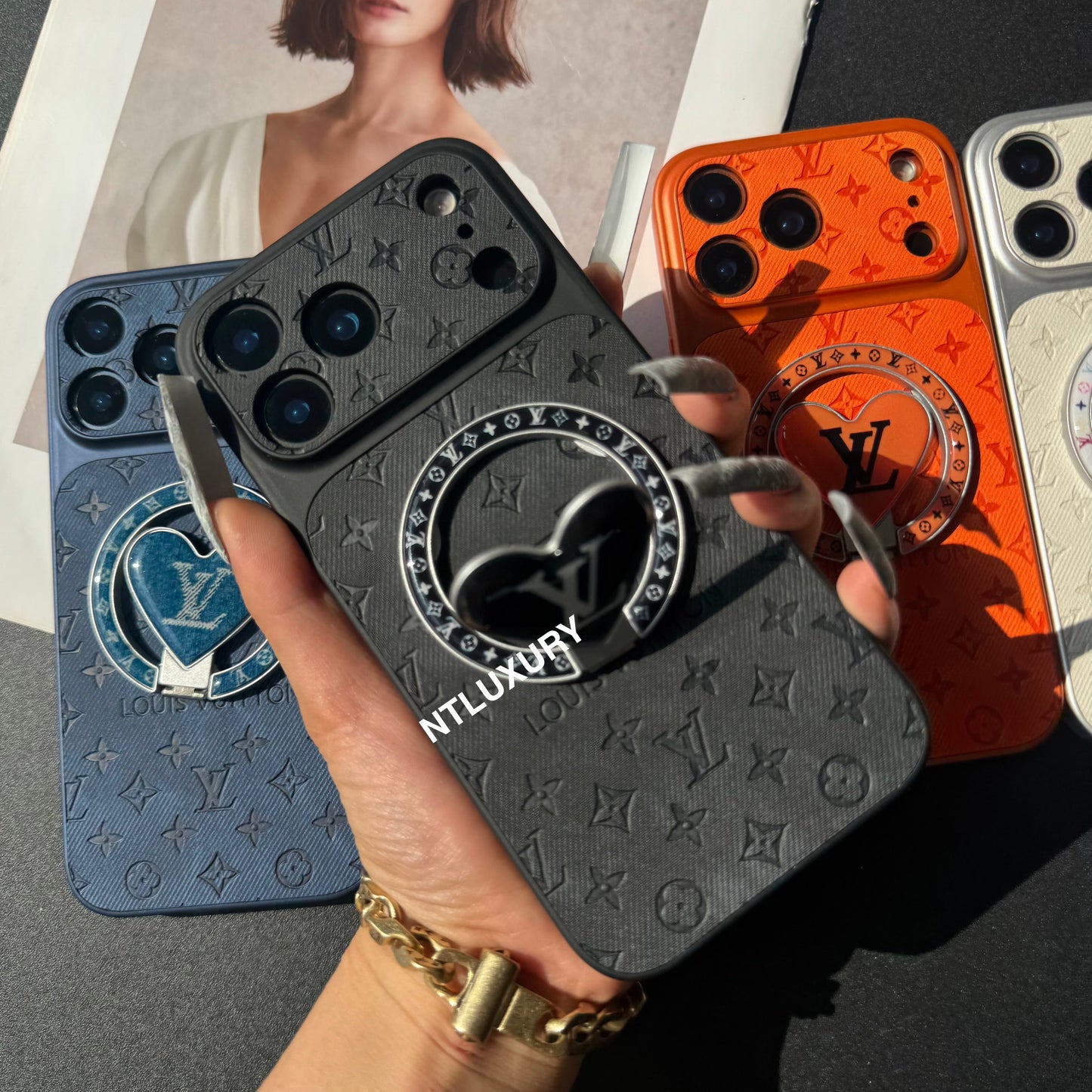 Orange Juice Denim Love Phone Case with New Magsafe Holder